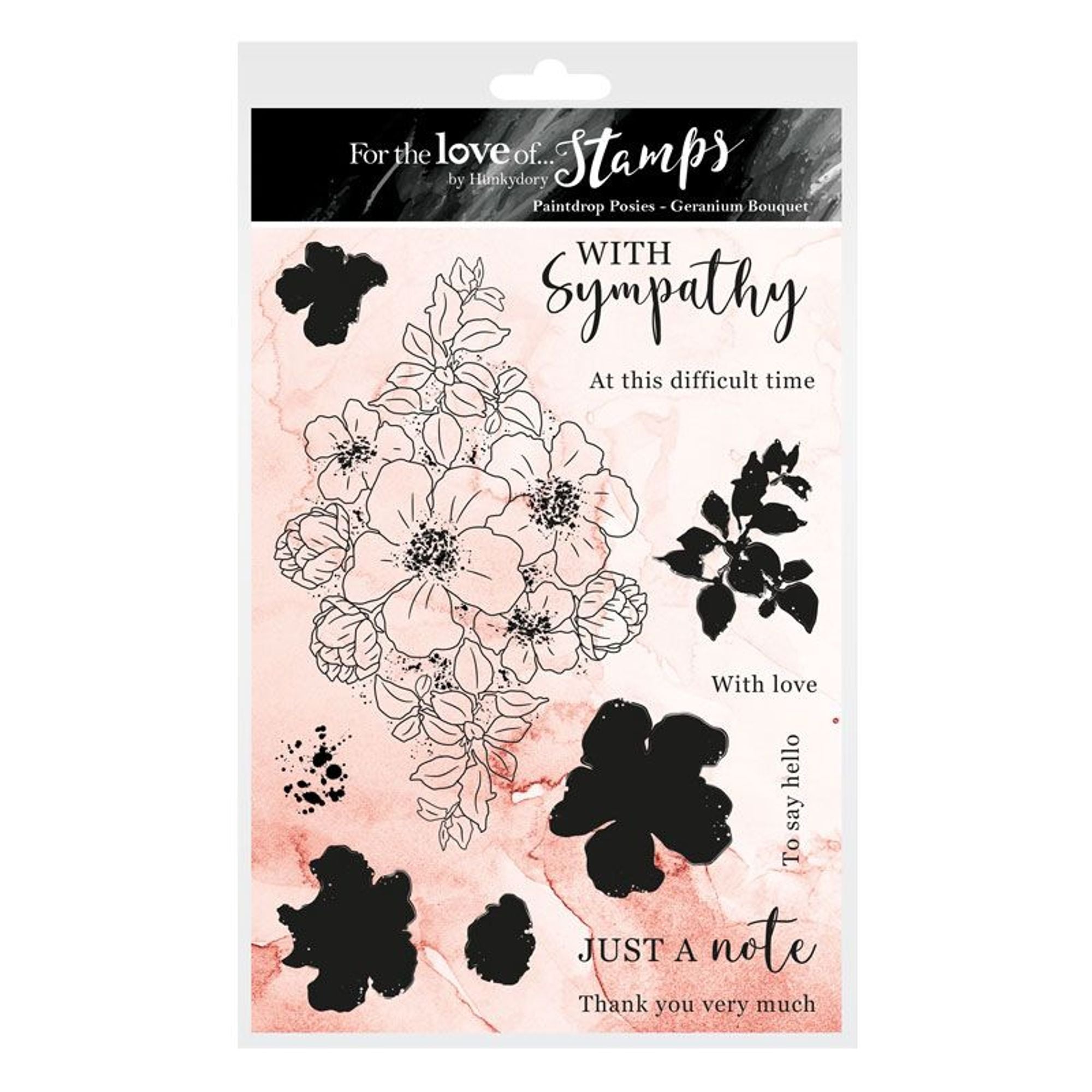 For The Love Of Stamps - Geranium Bouquet A5 Stamp Set