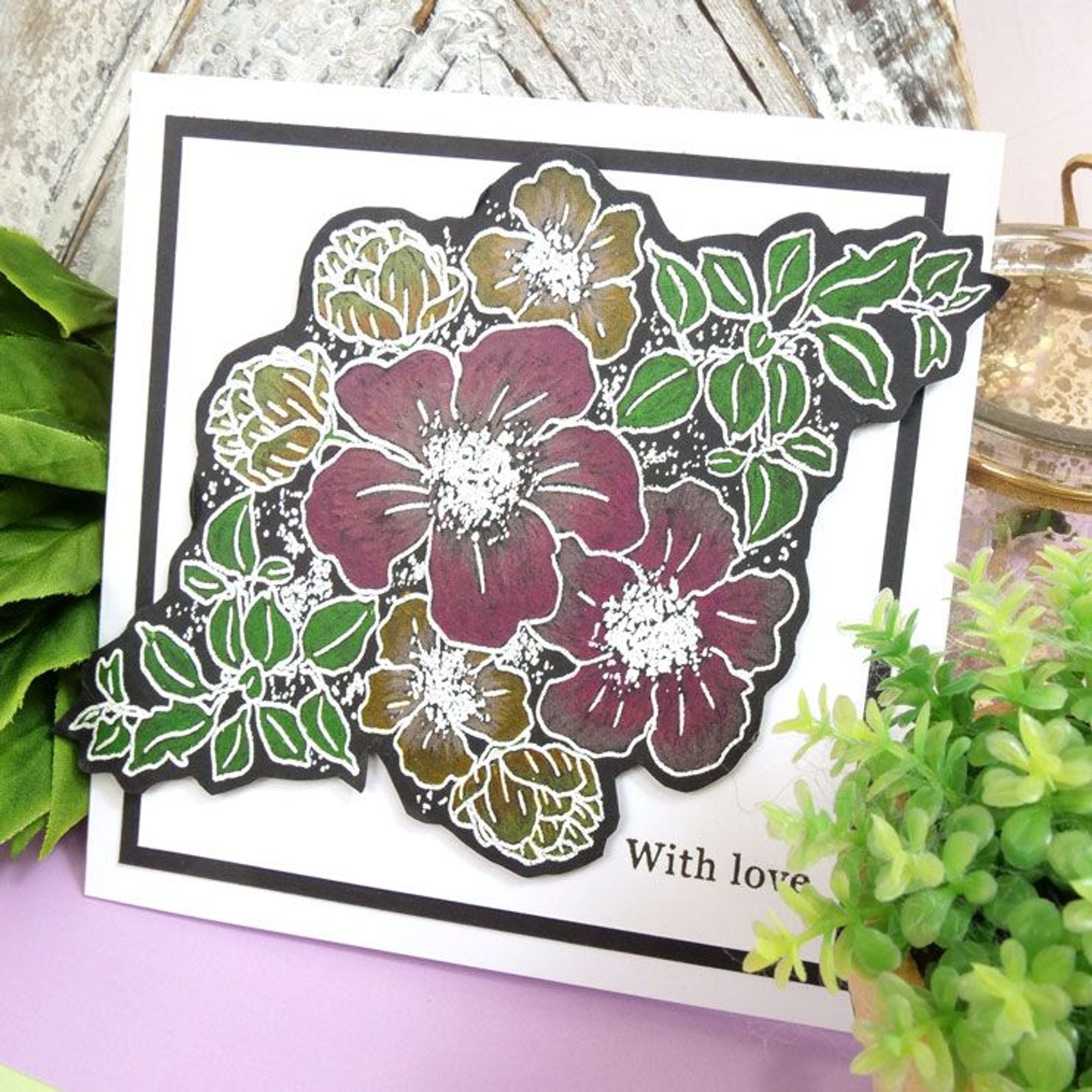 For The Love Of Stamps - Geranium Bouquet A5 Stamp Set
