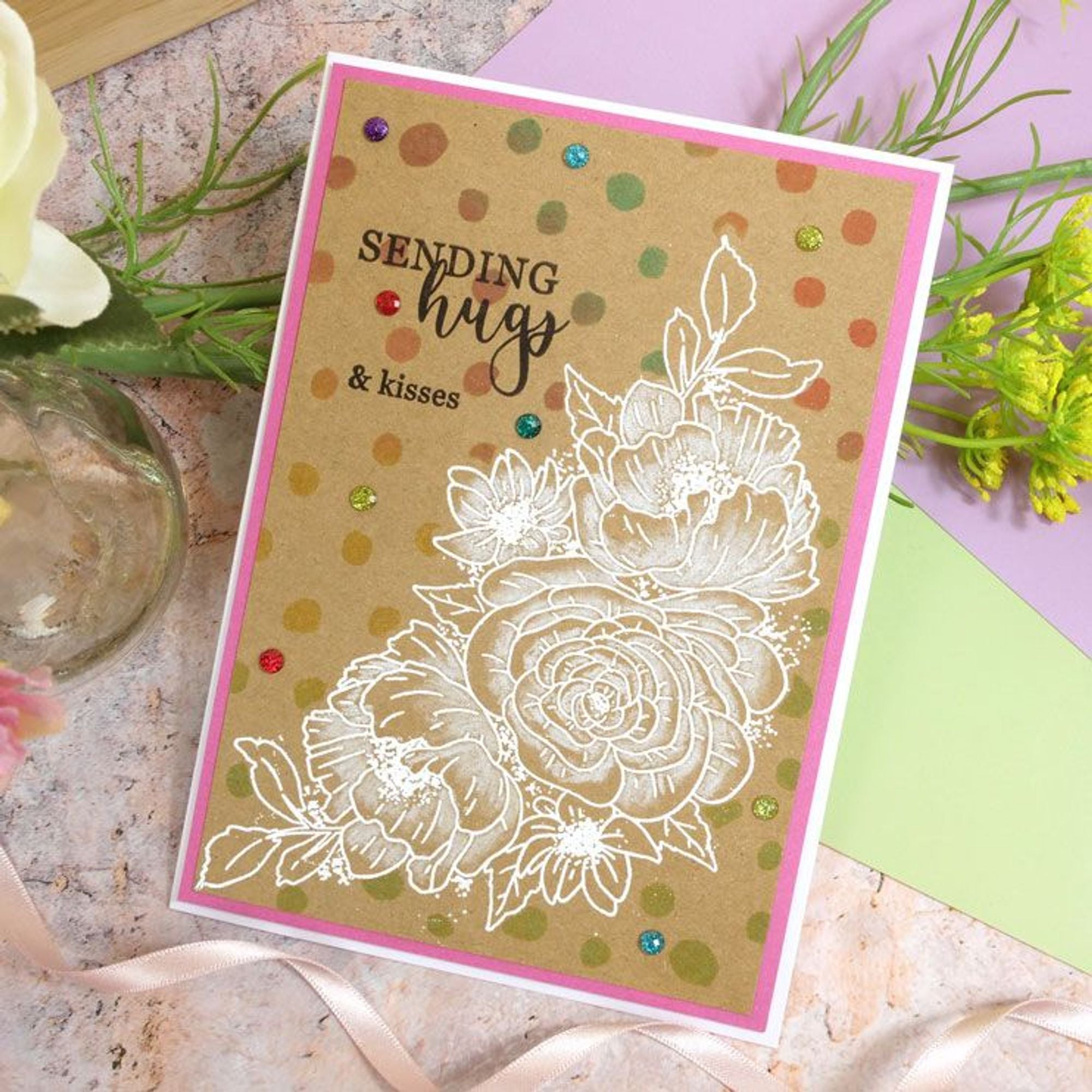 For The Love Of Stamps - Peony Wishes A5 Stamp Set