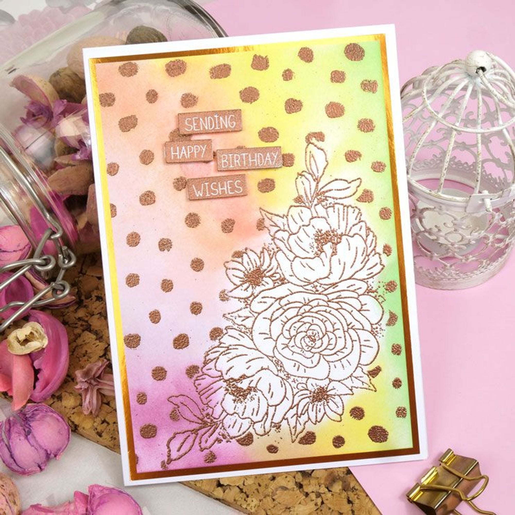 For The Love Of Stamps - Peony Wishes A5 Stamp Set
