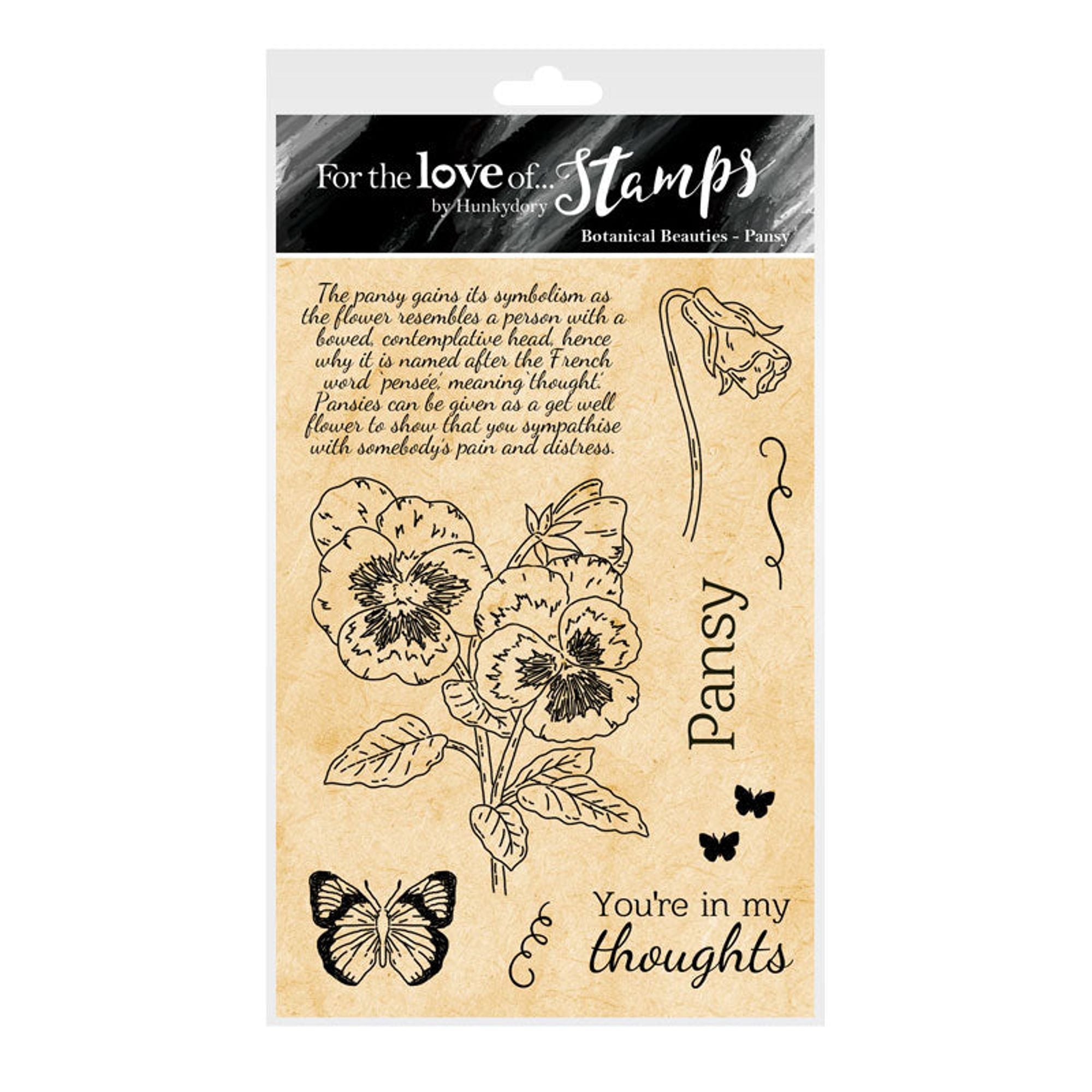 For The Love Of Stamps - Botanical Beauties - Pansy A6 Stamp Set