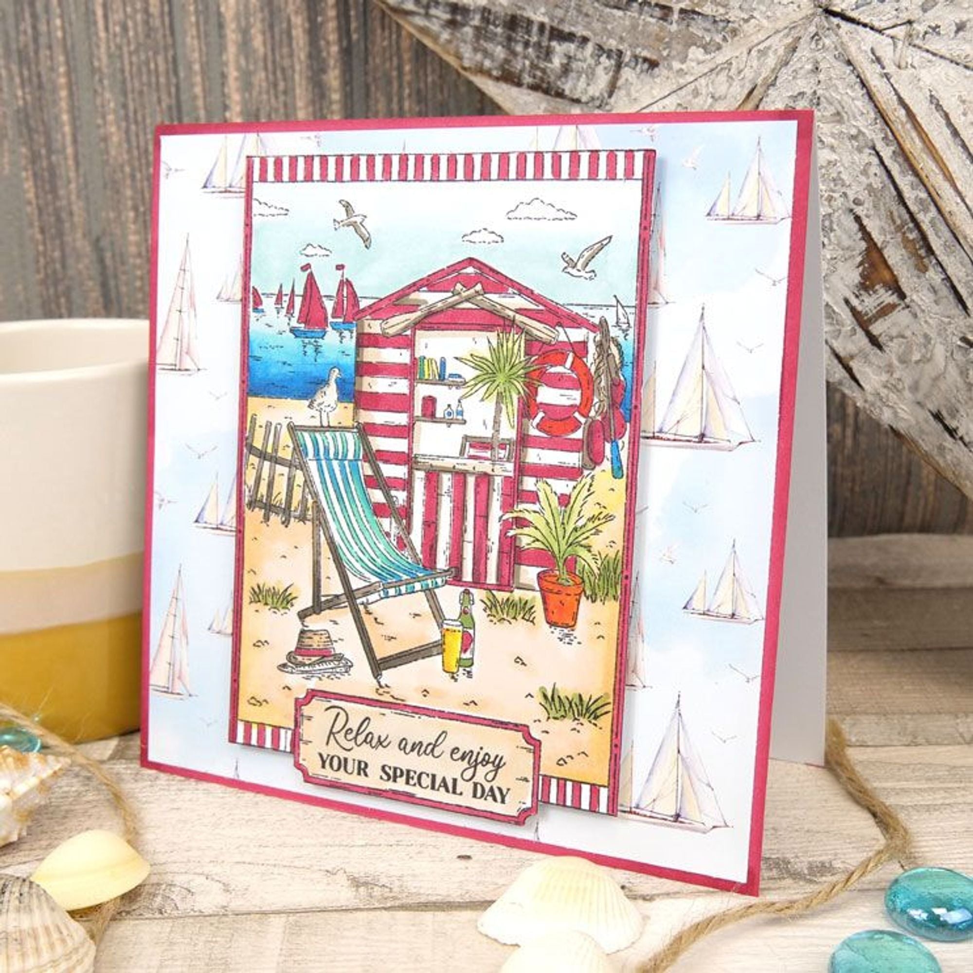 For The Love Of Stamps - Beach Hut A6 Stamp Set