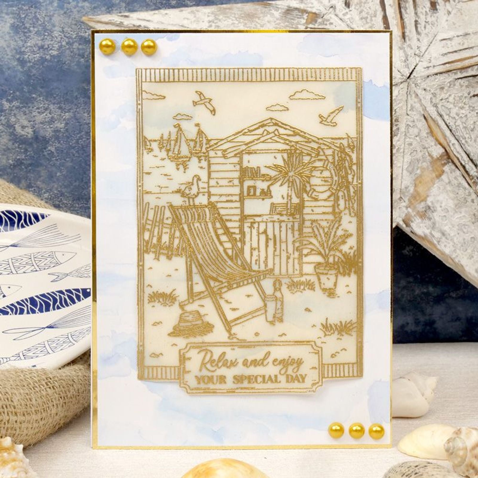 For The Love Of Stamps - Beach Hut A6 Stamp Set