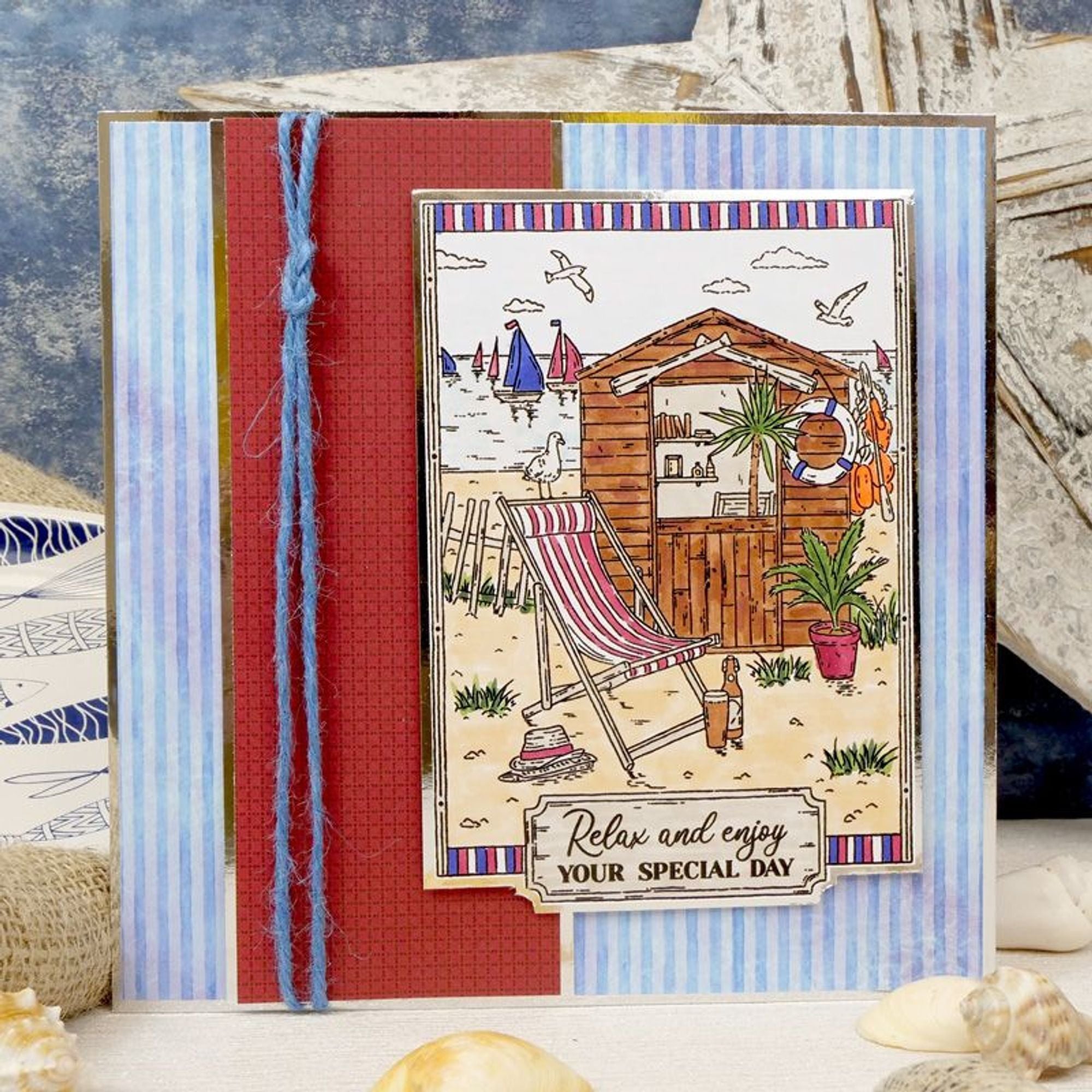 For The Love Of Stamps - Beach Hut A6 Stamp Set