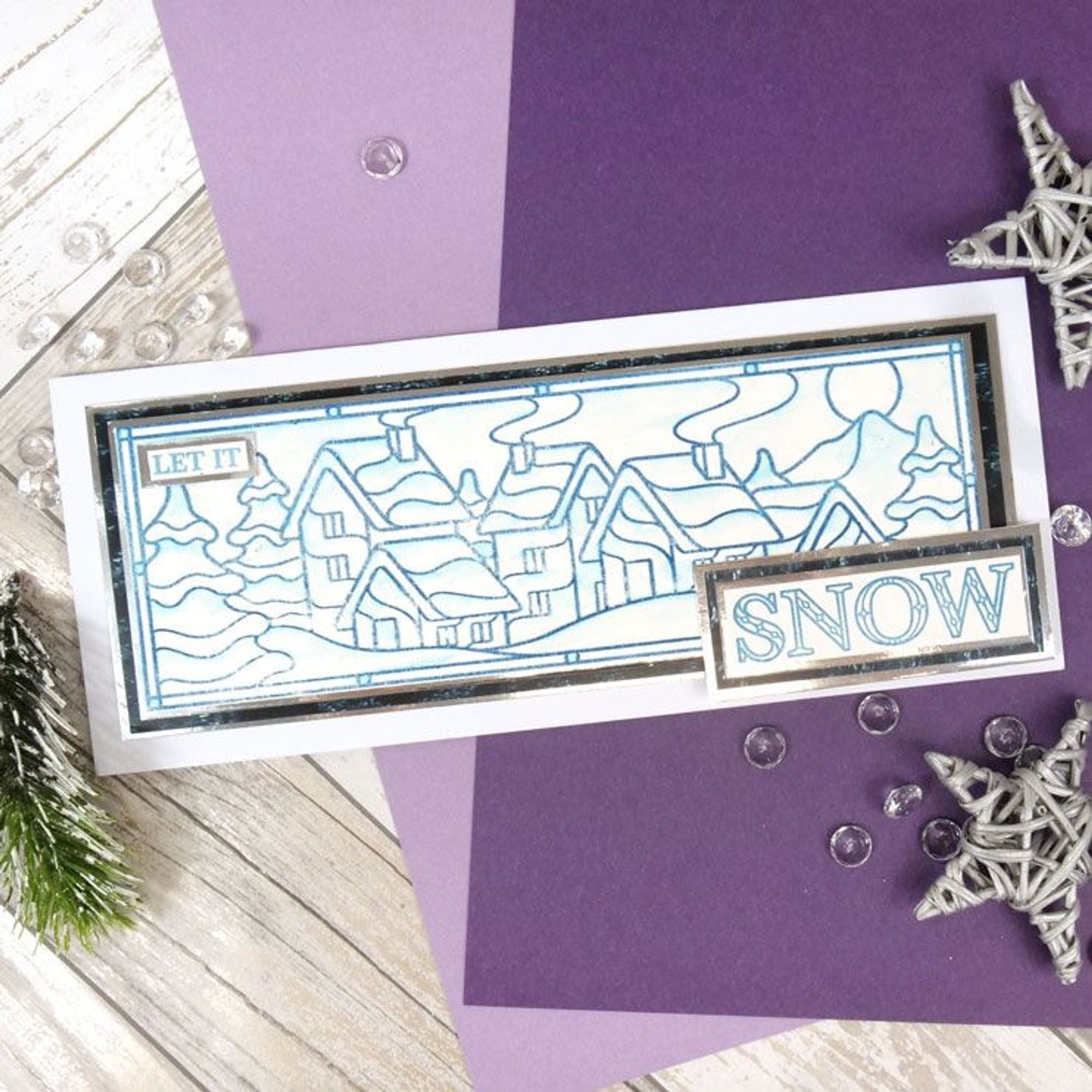 For The Love Of Stamps - A Stained Glass Christmas - Snowy Town
