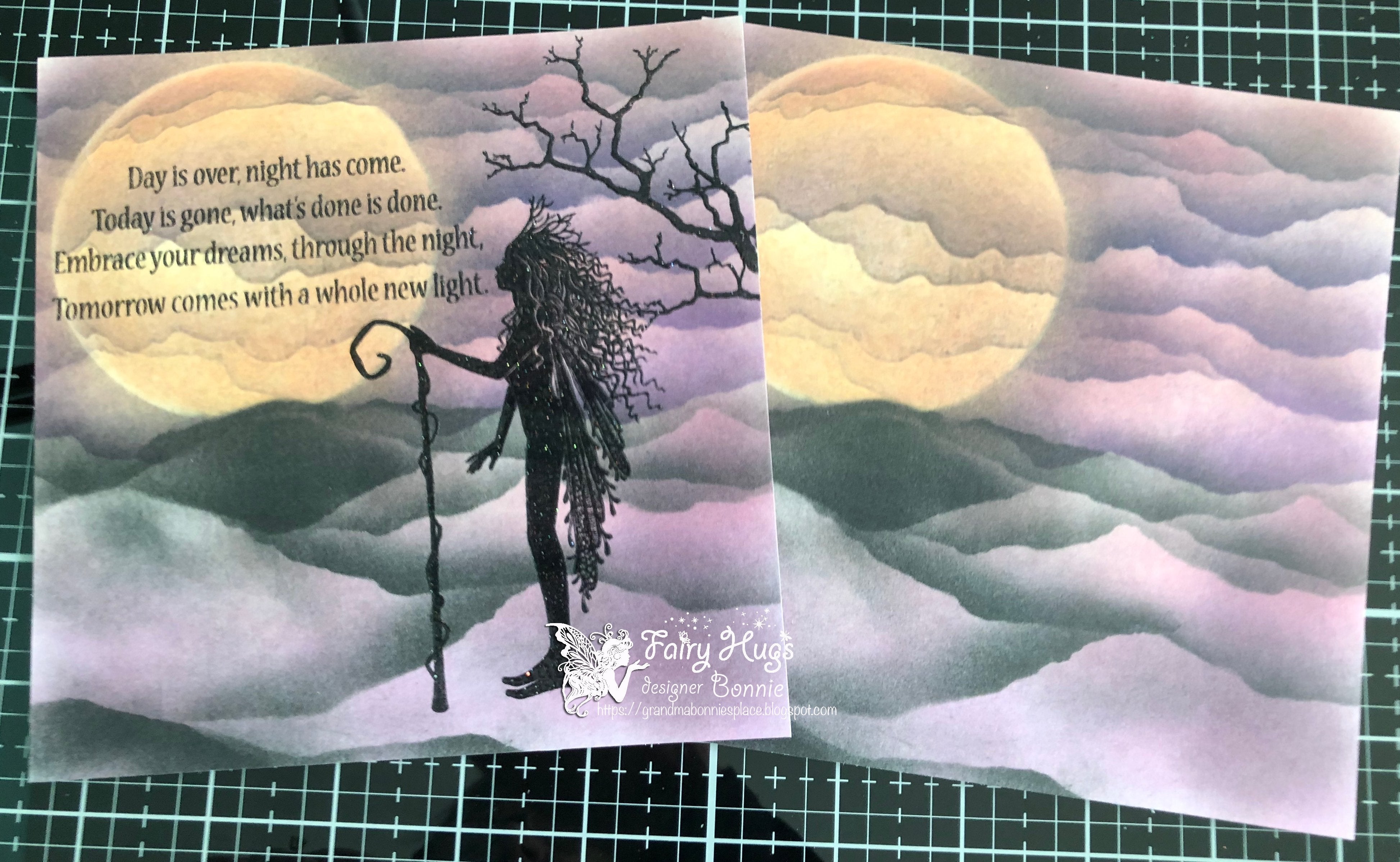 Fairy Hugs - Backgrounds  - 6" x 6" - Purple Glow Sphere