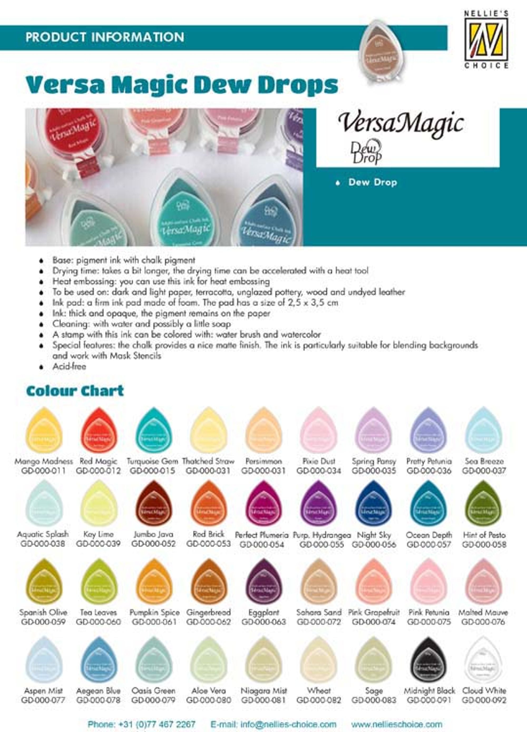 Tsukineko - VersaMagic - Dew Drop Multi-Surface Chalk Ink Pads - 12 Pack