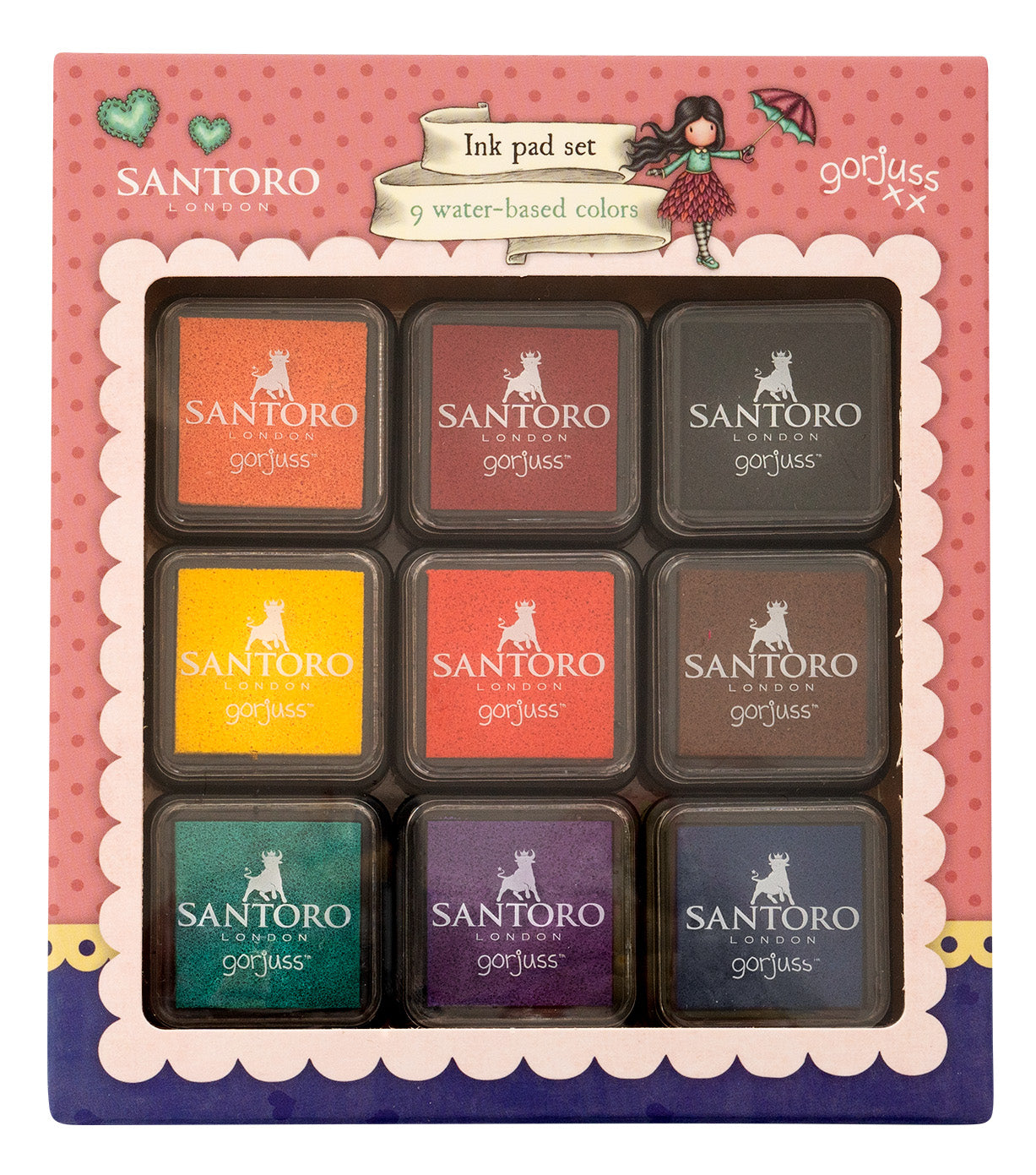 SAN Ink Pads 9 Colors Gorjuss Essentials 120x138x20mm 9 PC nr.11
