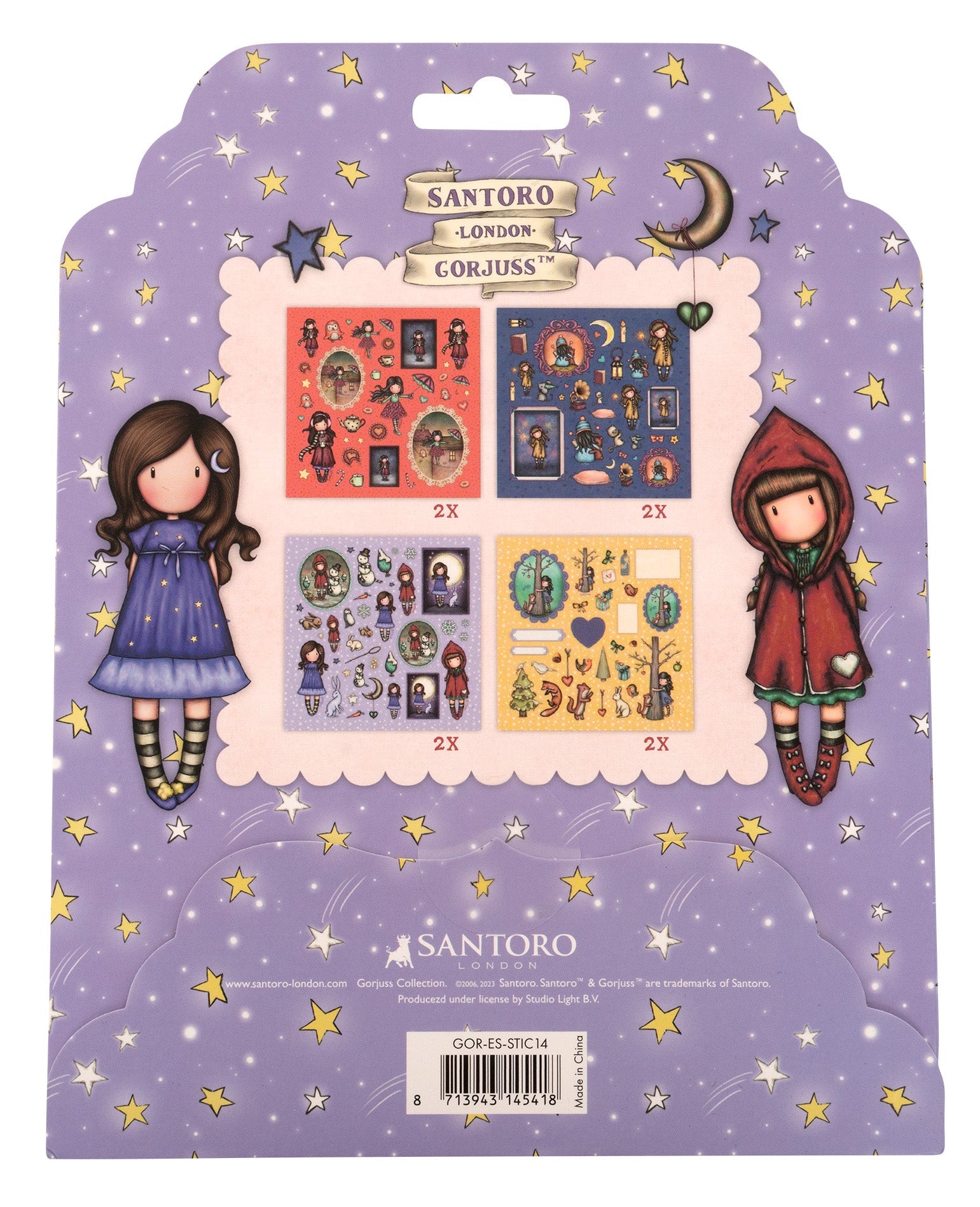 SAN Sticker Sheets 4x2 Designs Gorjuss Essentials 152x152x2mm 8 SH nr.14