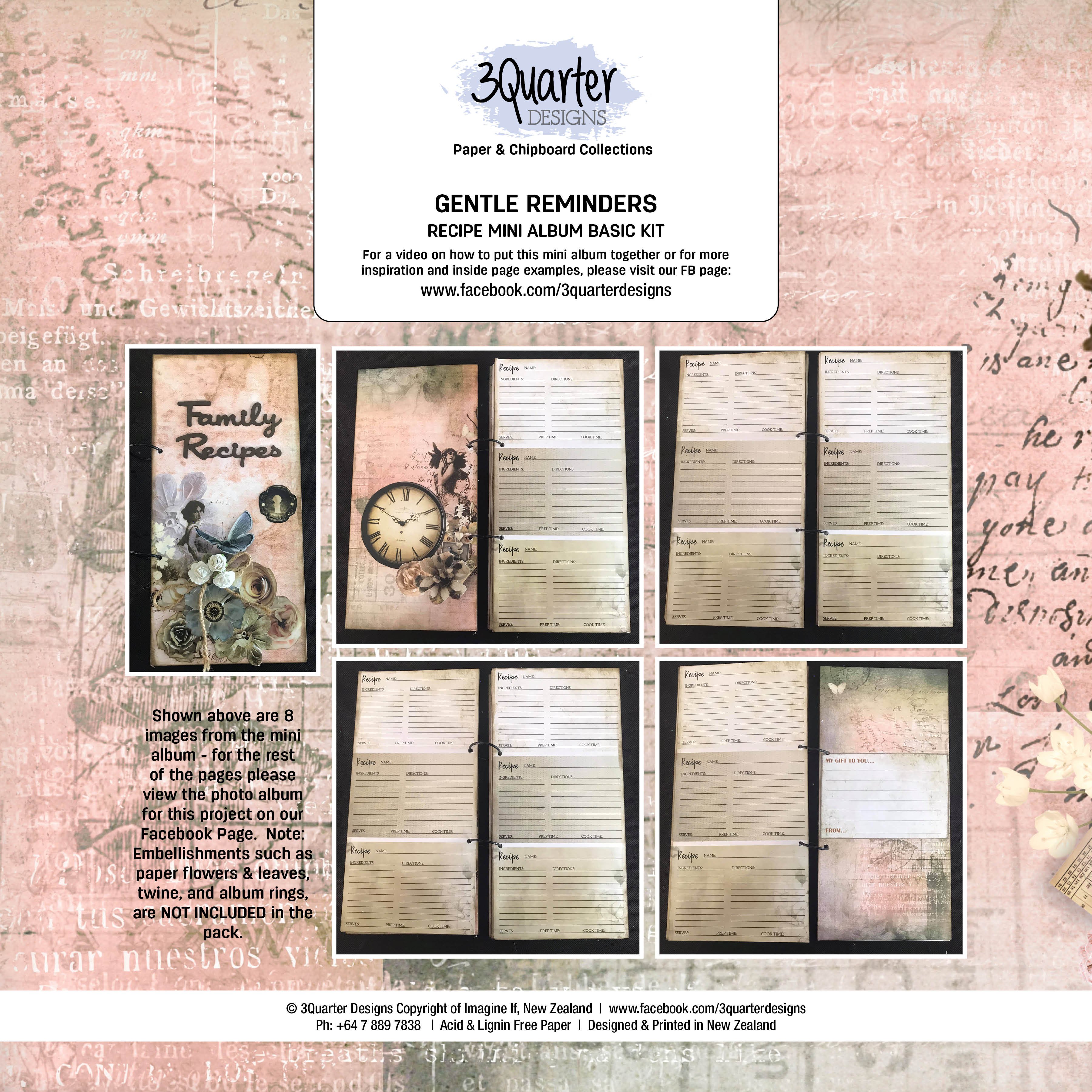 3Quarter Designs Gentle Reminders Mini Album Base Kit