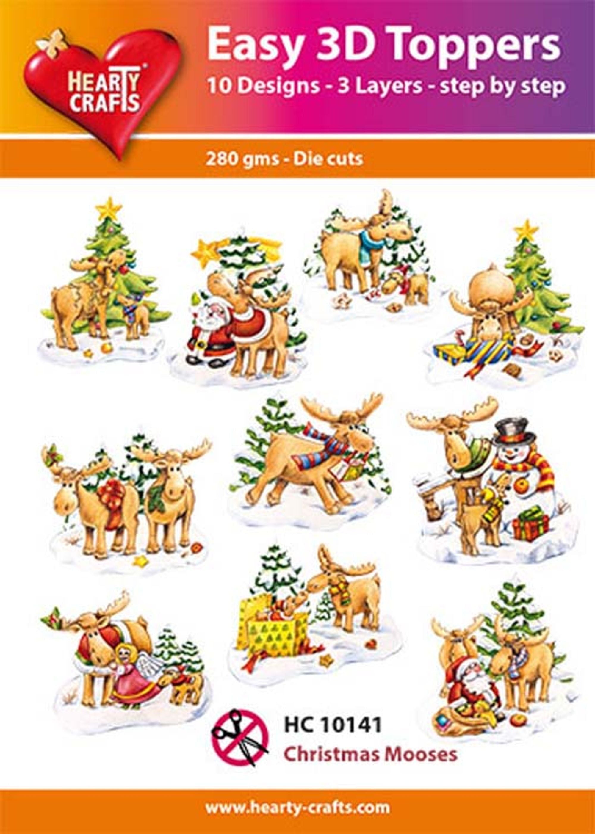 Hearty Crafts Easy 3D Toppers Christmas Mooses