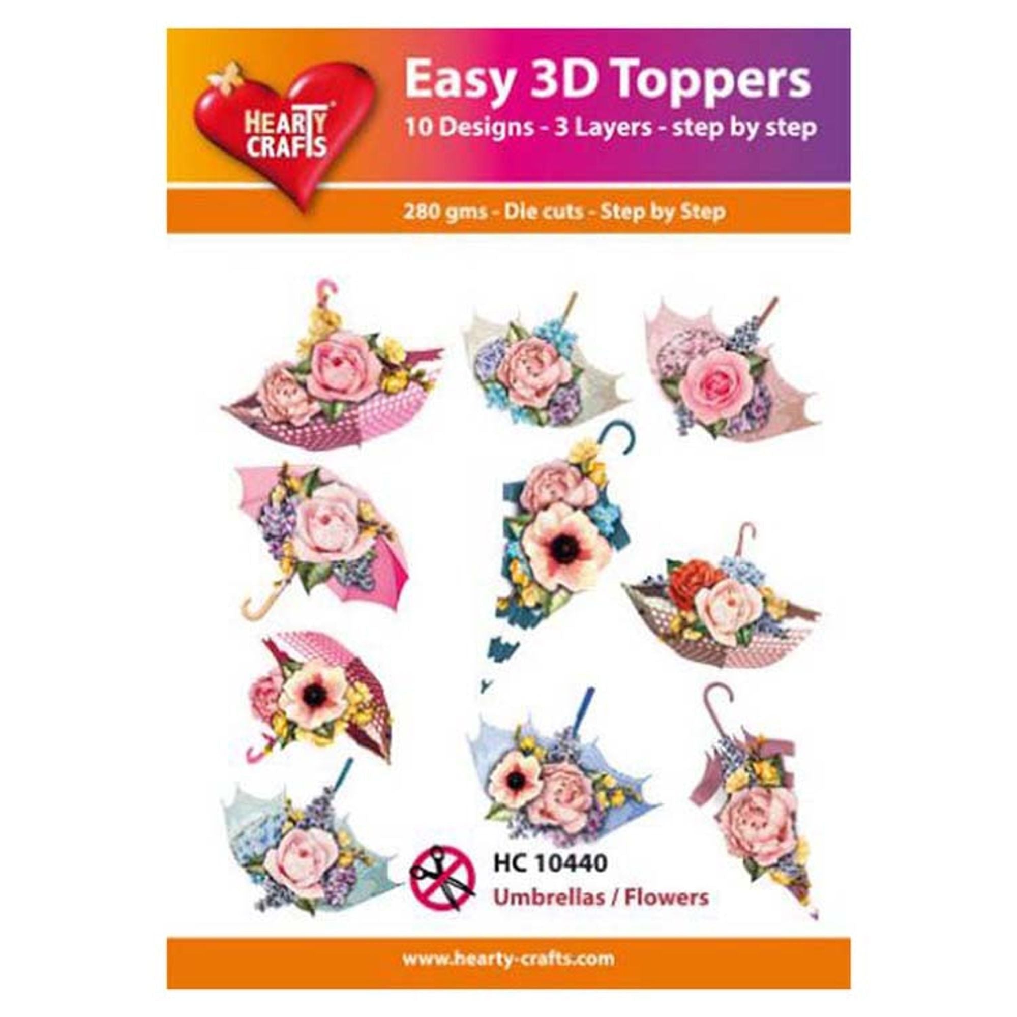 Hearty Crafts Easy 3D Toppers Umbrellas & Flowers