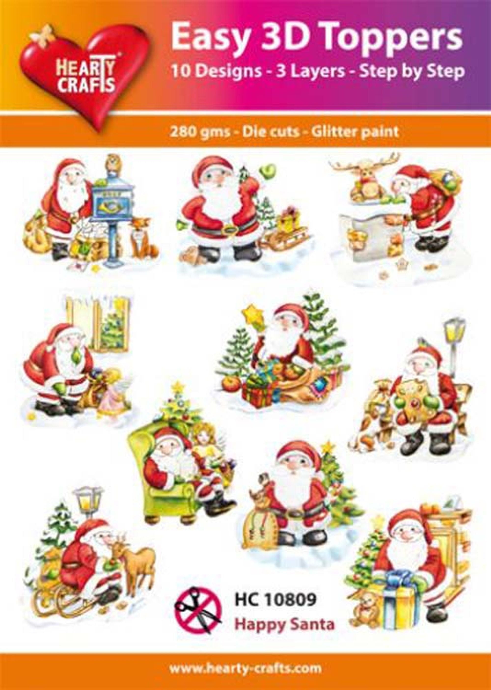 Hearty Crafts Easy 3D Toppers - Happy Santa