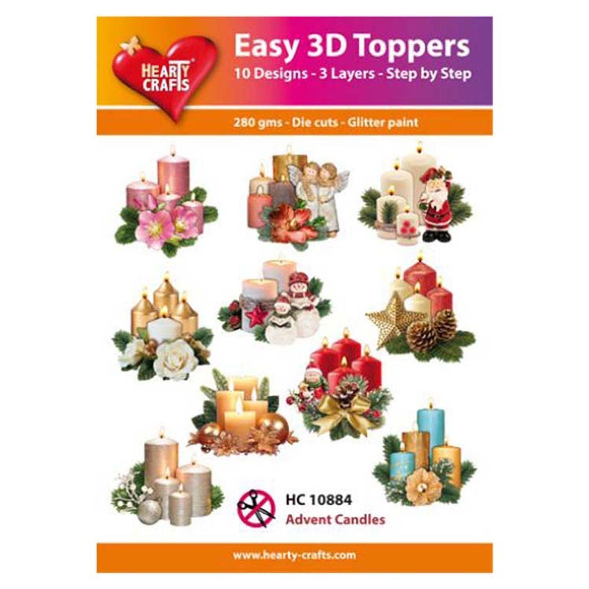 Hearty Crafts Easy 3D Toppers Advent Candles