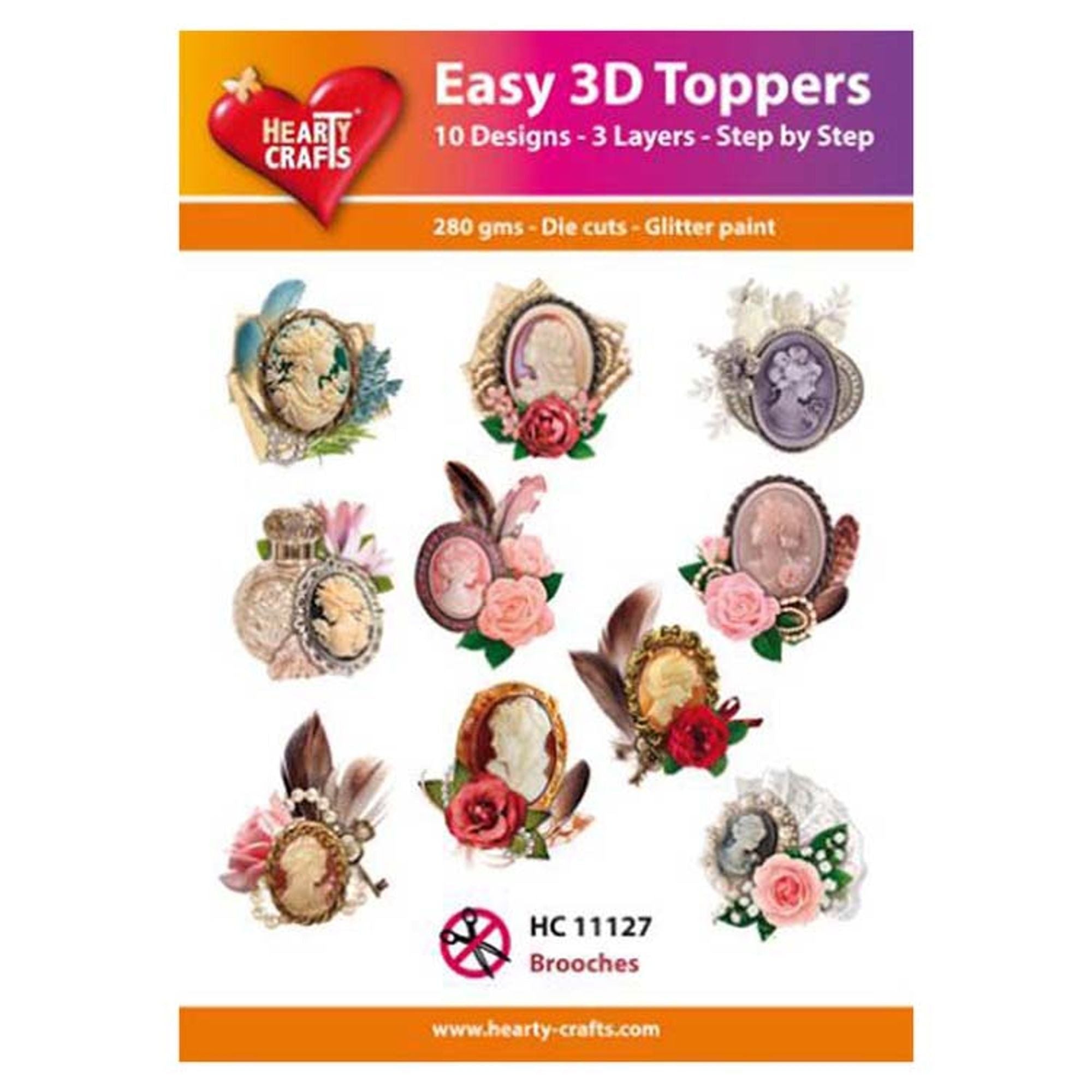 Hearty Crafts Easy 3D Toppers Brooches