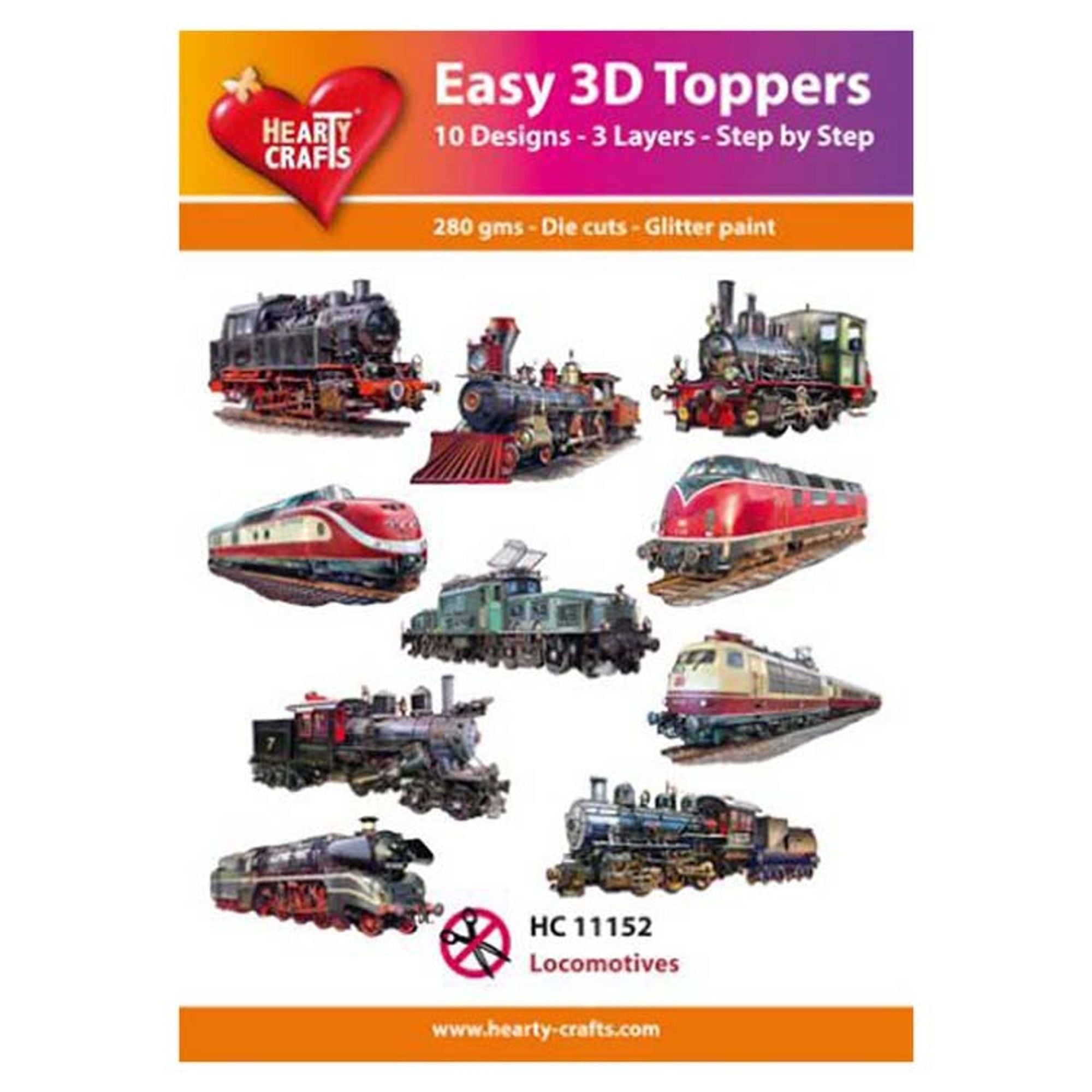 Hearty Crafts Easy 3D Toppers Locomotives