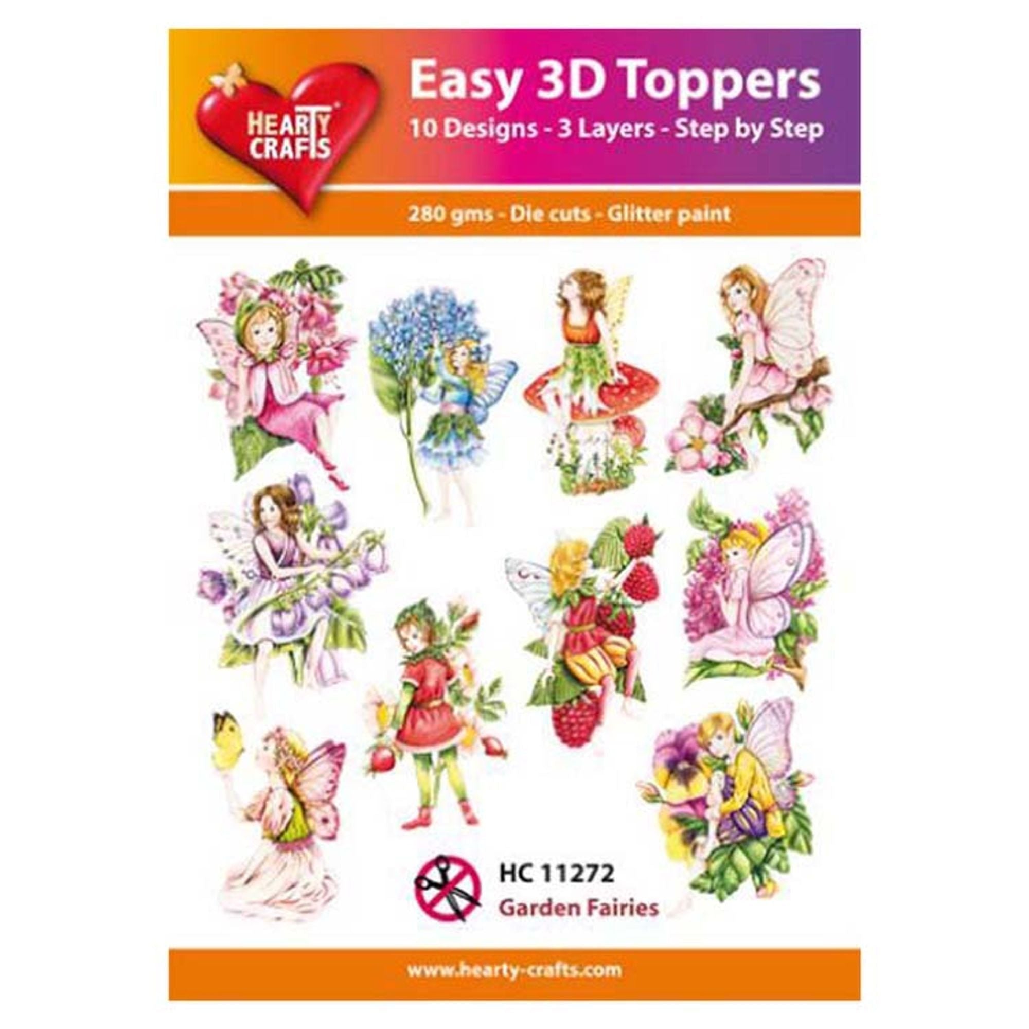 Hearty Crafts Easy 3D Toppers Garden Fairies