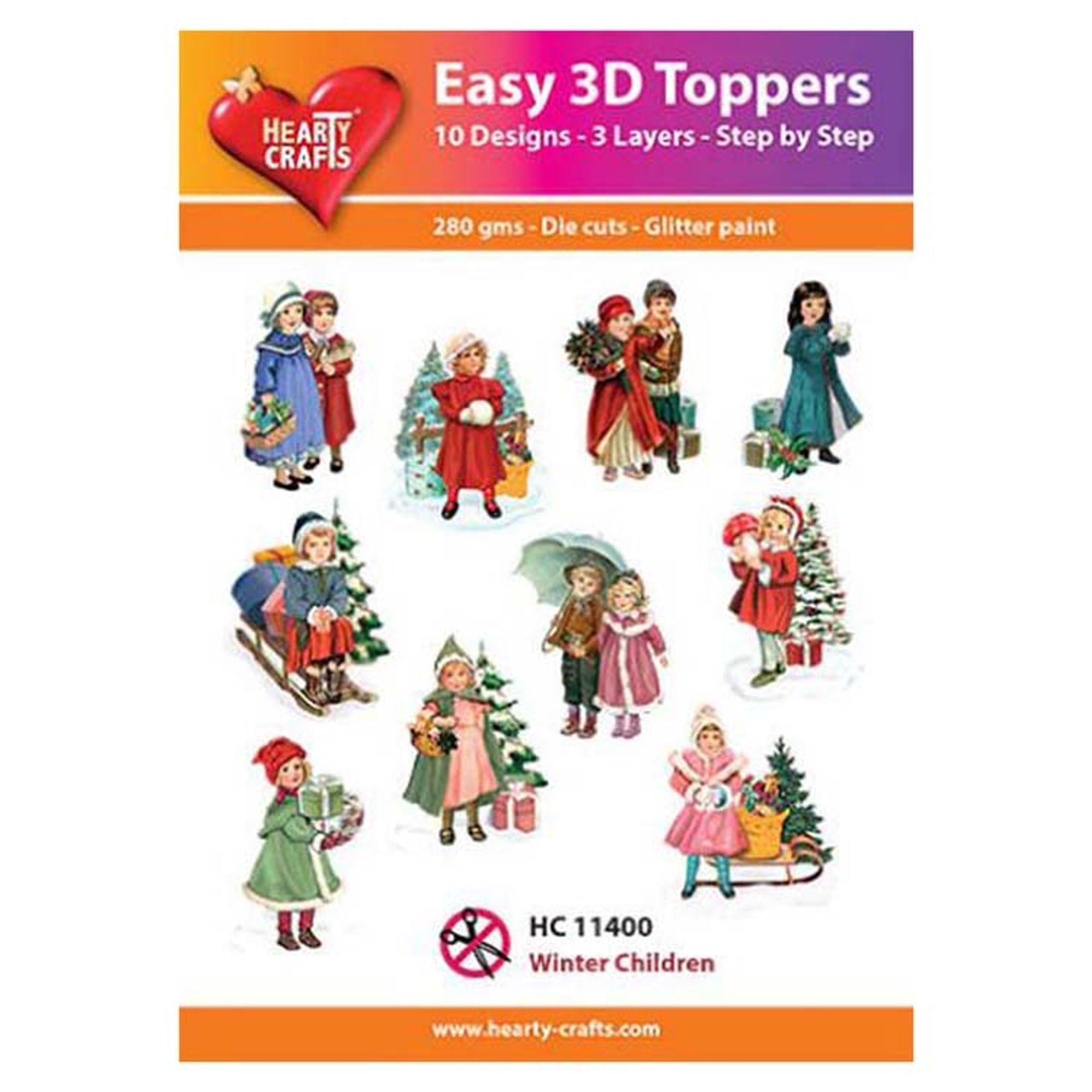 Hearty Crafts Easy 3D Toppers  - Winter Children