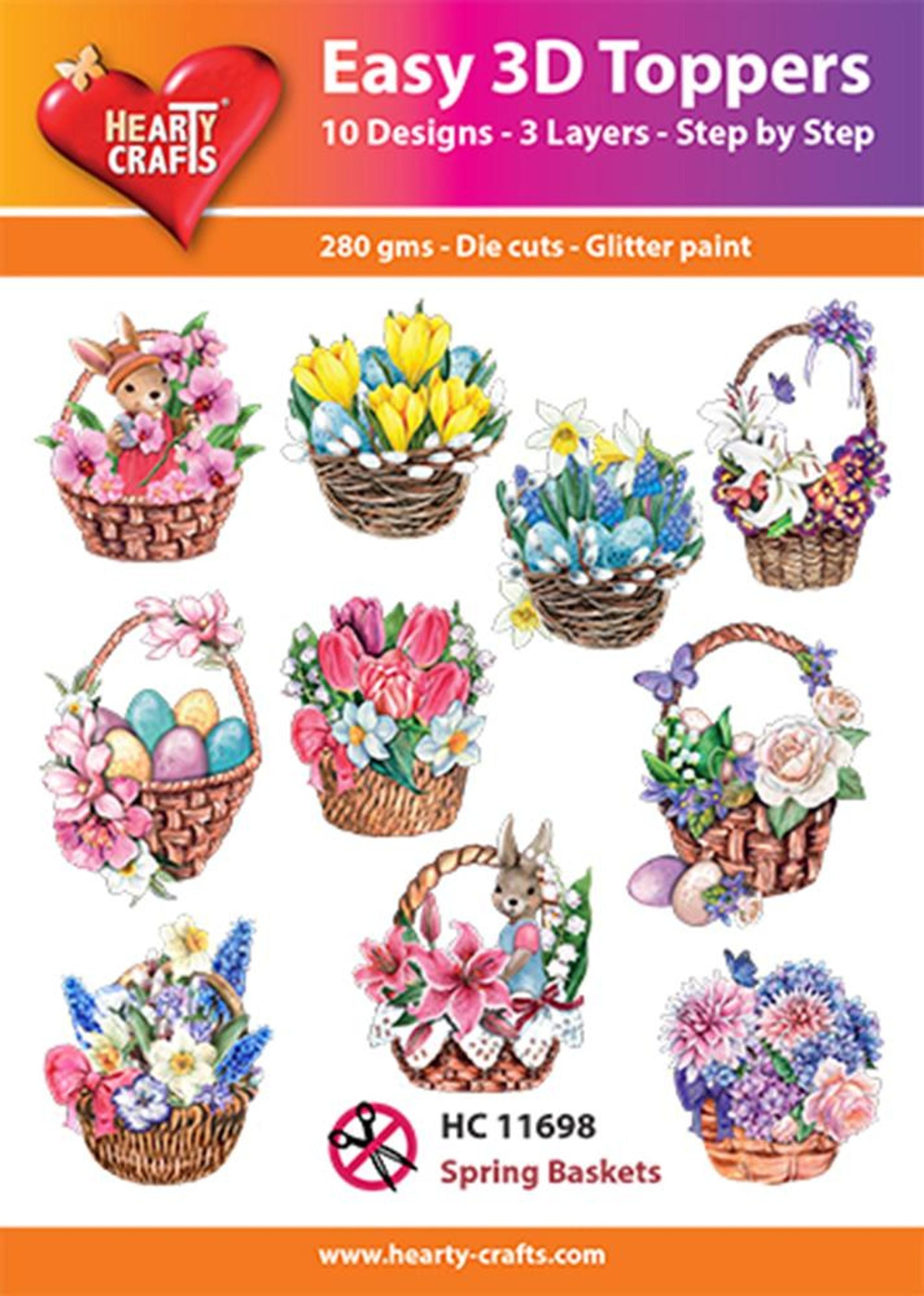 Hearty Crafts Easy 3D Toppers - Spring Baskets