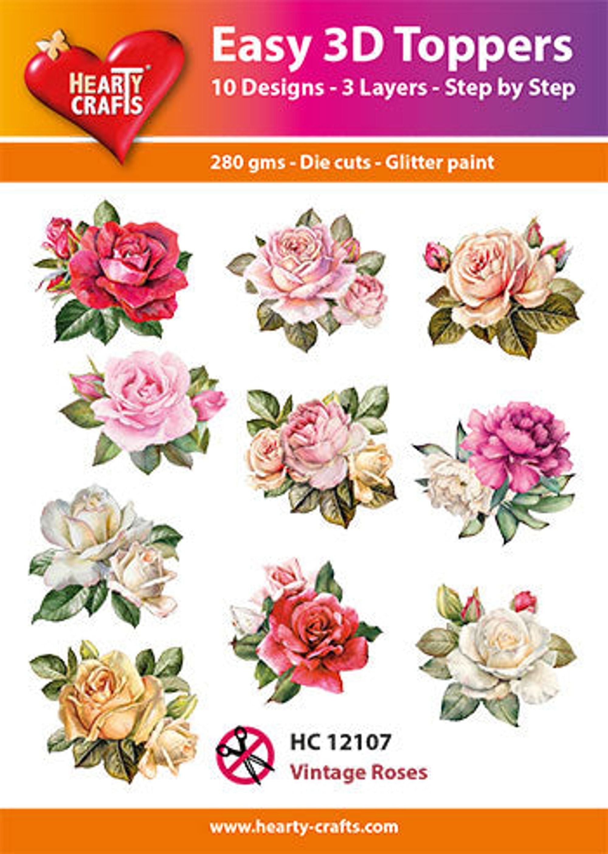 Easy 3D Toppers - Vintage Roses