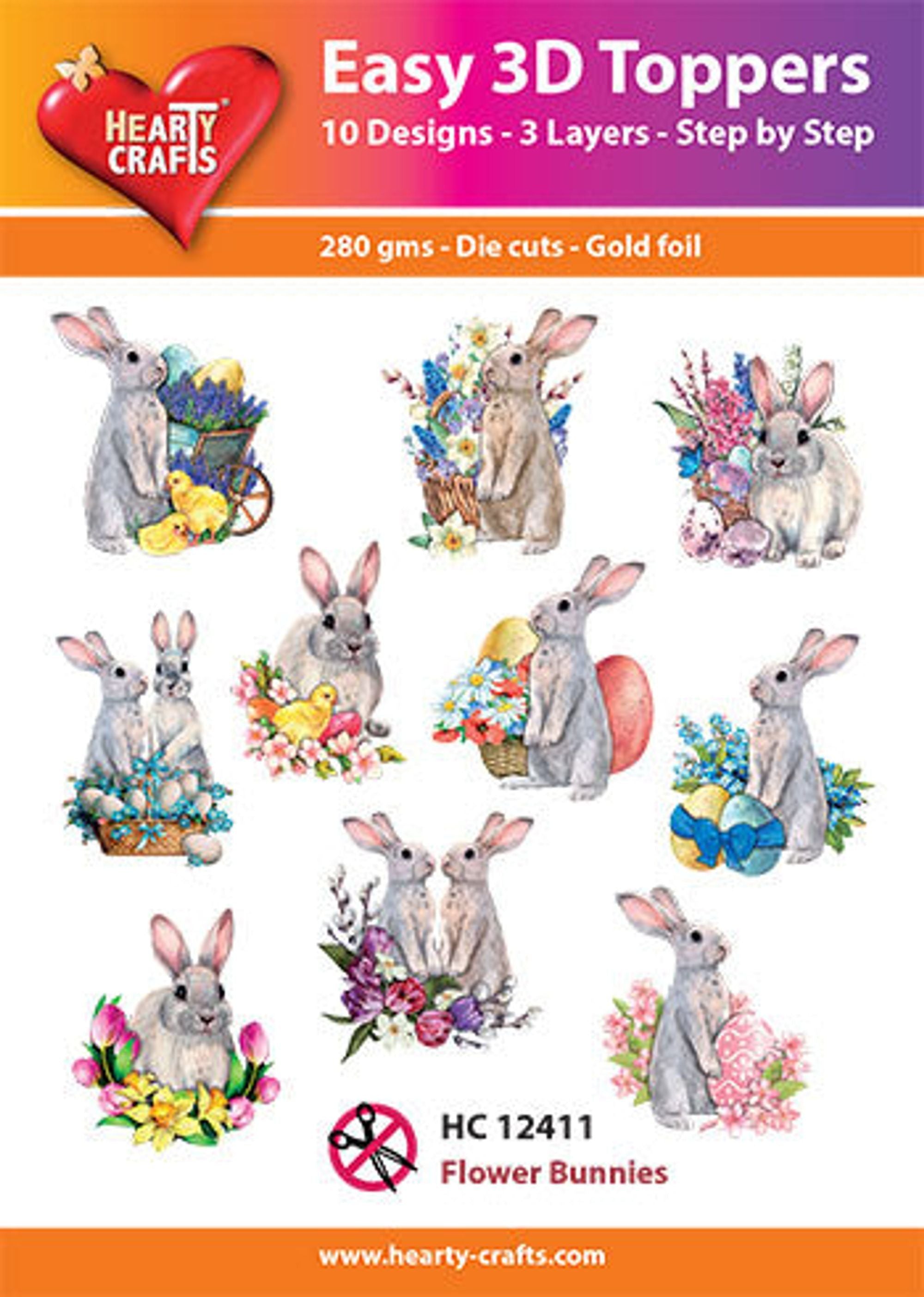 Easy 3D Toppers - Flower Bunnies