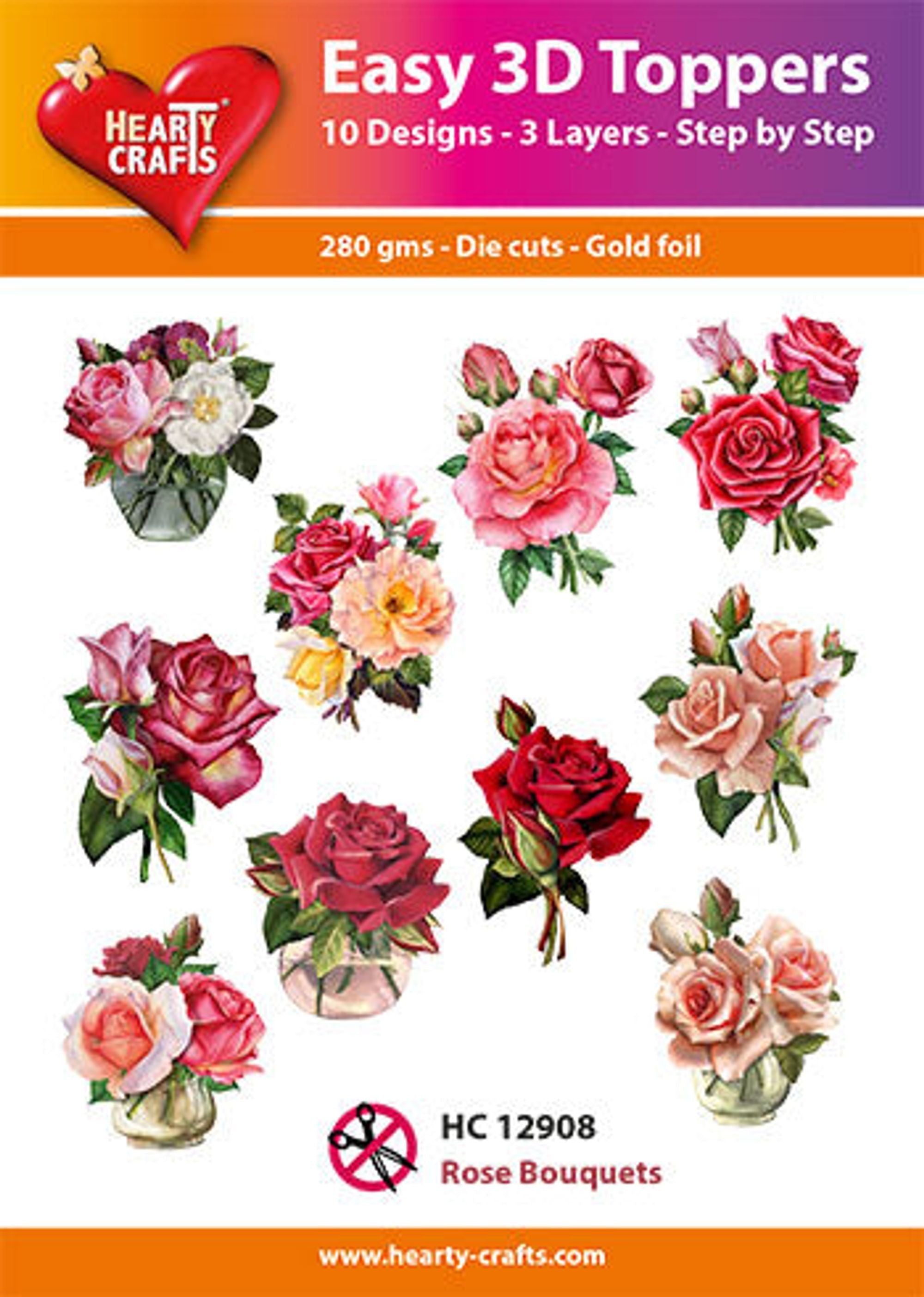 Easy 3D-Toppers Rose Bouquets