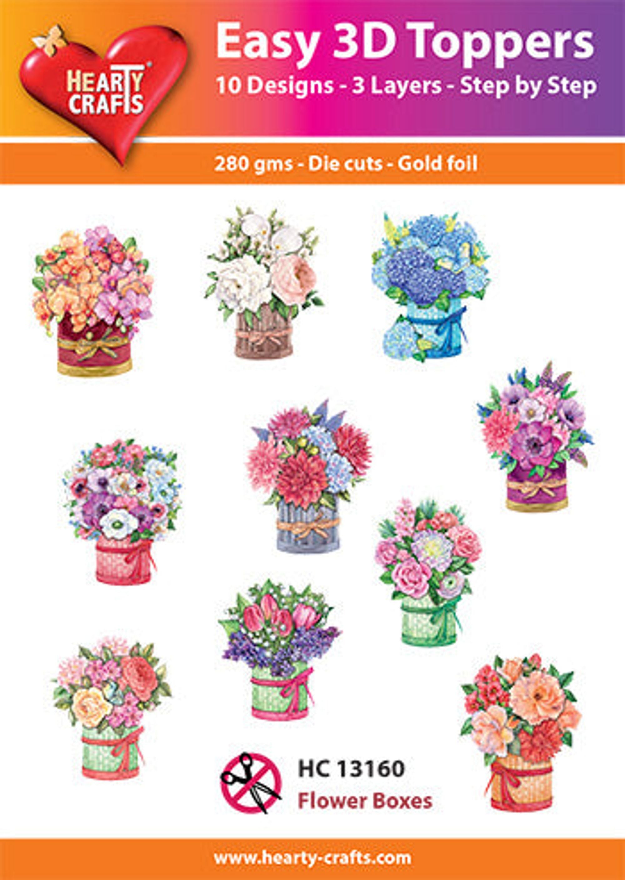 Easy 3D-Toppers Flowers Boxes