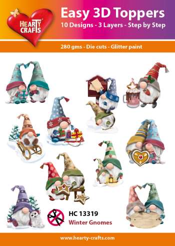 Hearty Craft Easy 3D Topper Winter Gnomes Having fun