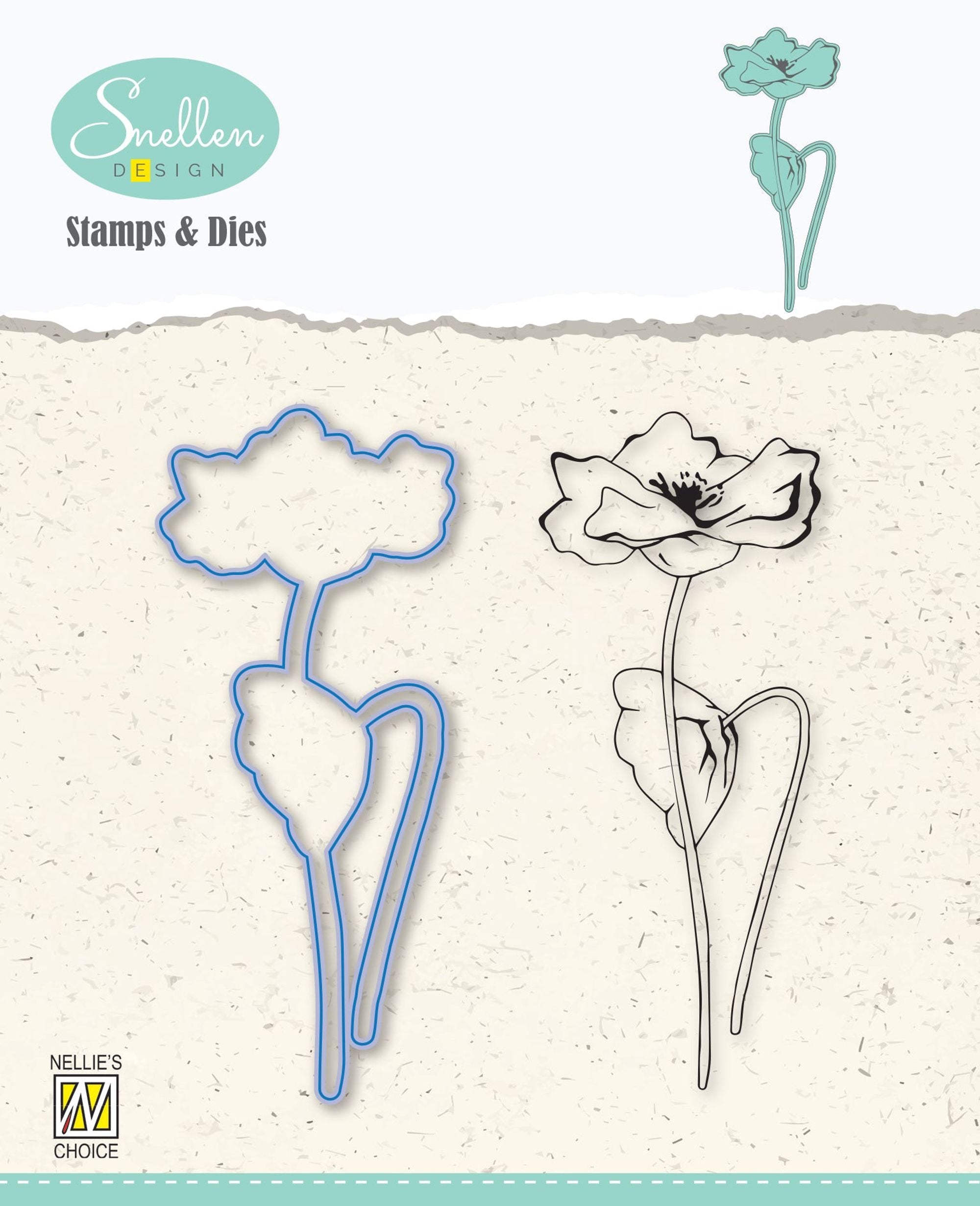 Snellen Design Flowers Poppy Die & Stamp Set