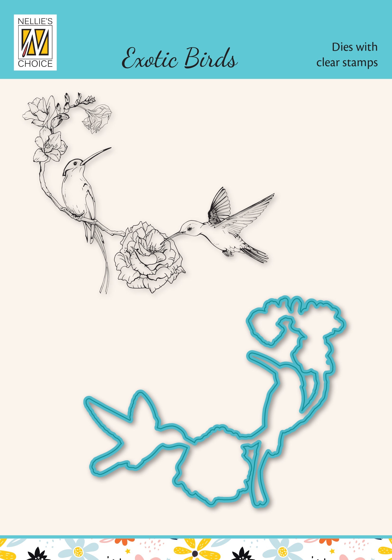Nellie's Choice Die & Stamp Set - Exotic Birds Series - Hummingbirds