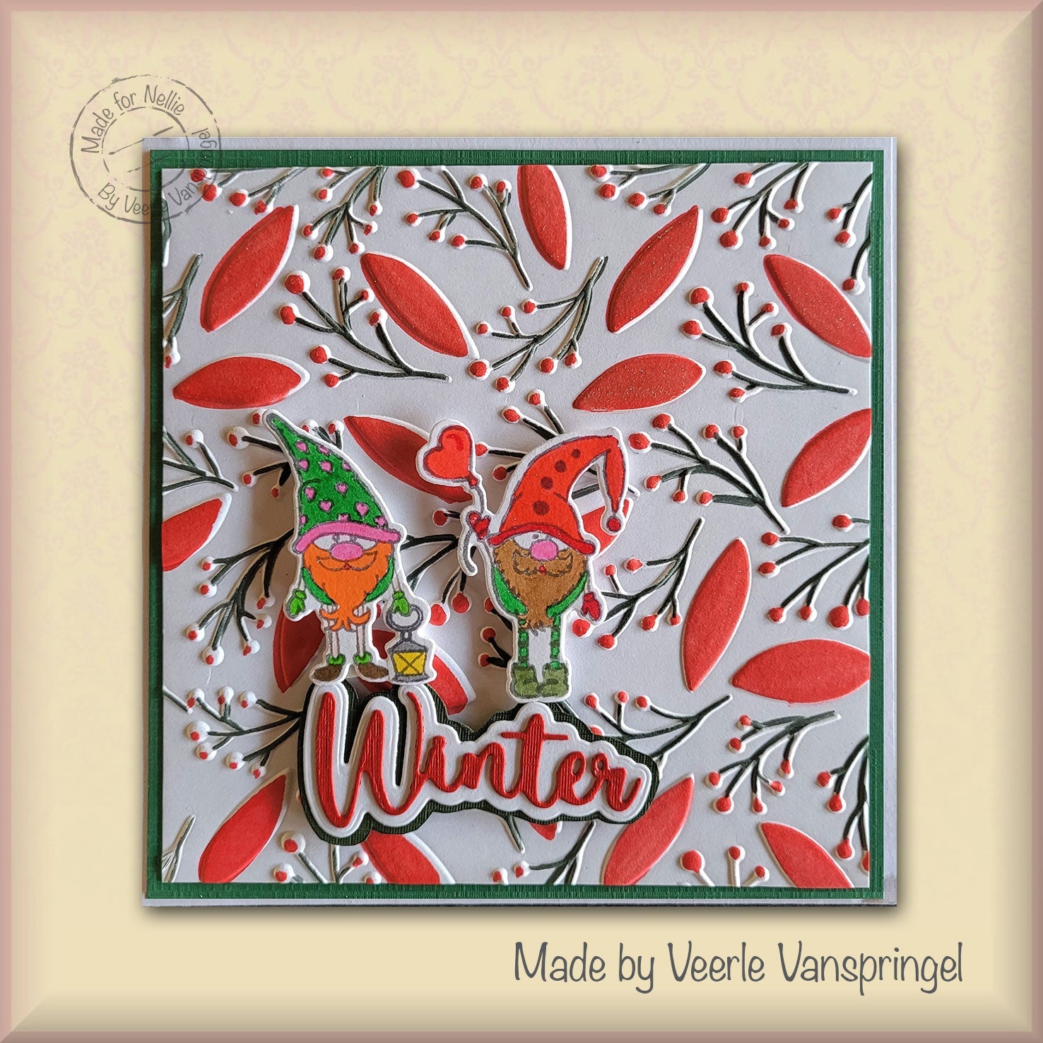 3D Embossing Folder Square - Leaves & Berries