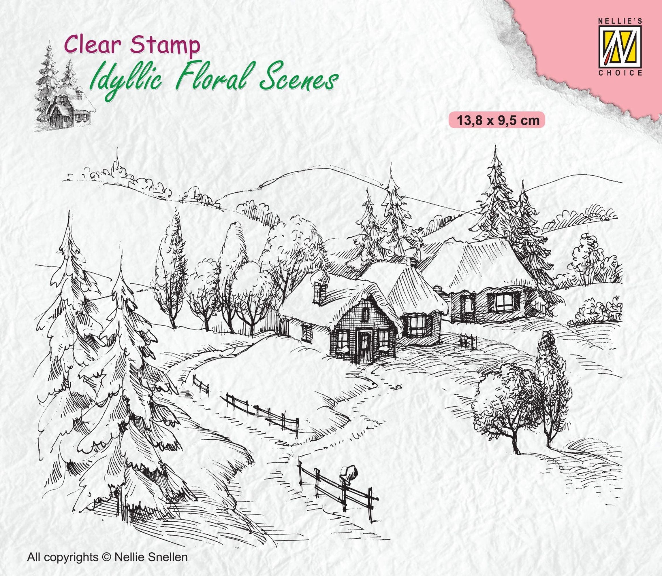 Idyllic Floral Scene Stamp Idyllic Wintery Scene