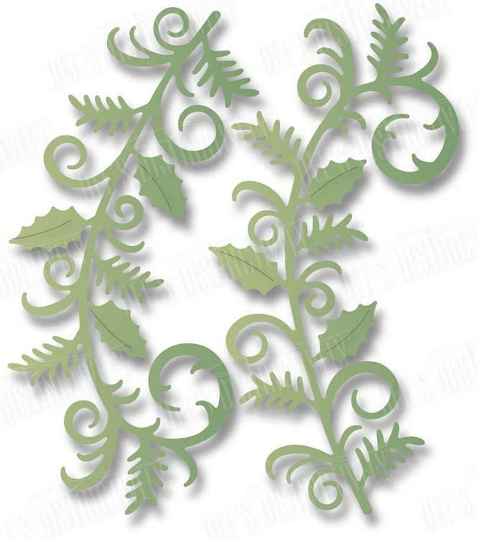 Dee's Distinctively Dies HOLLY FLOURISH SET