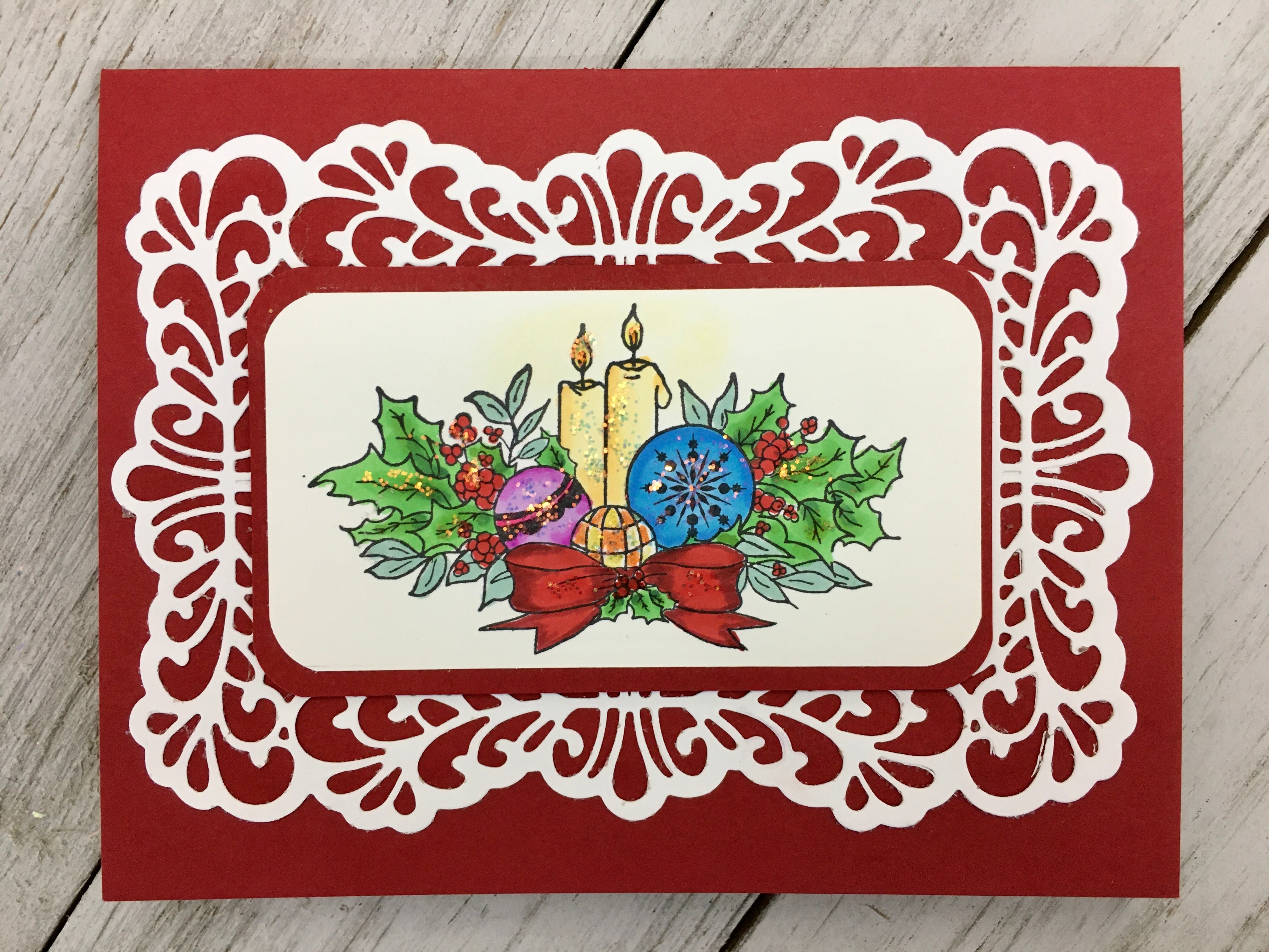 Christmas Centre Piece Rubber Cling Stamp