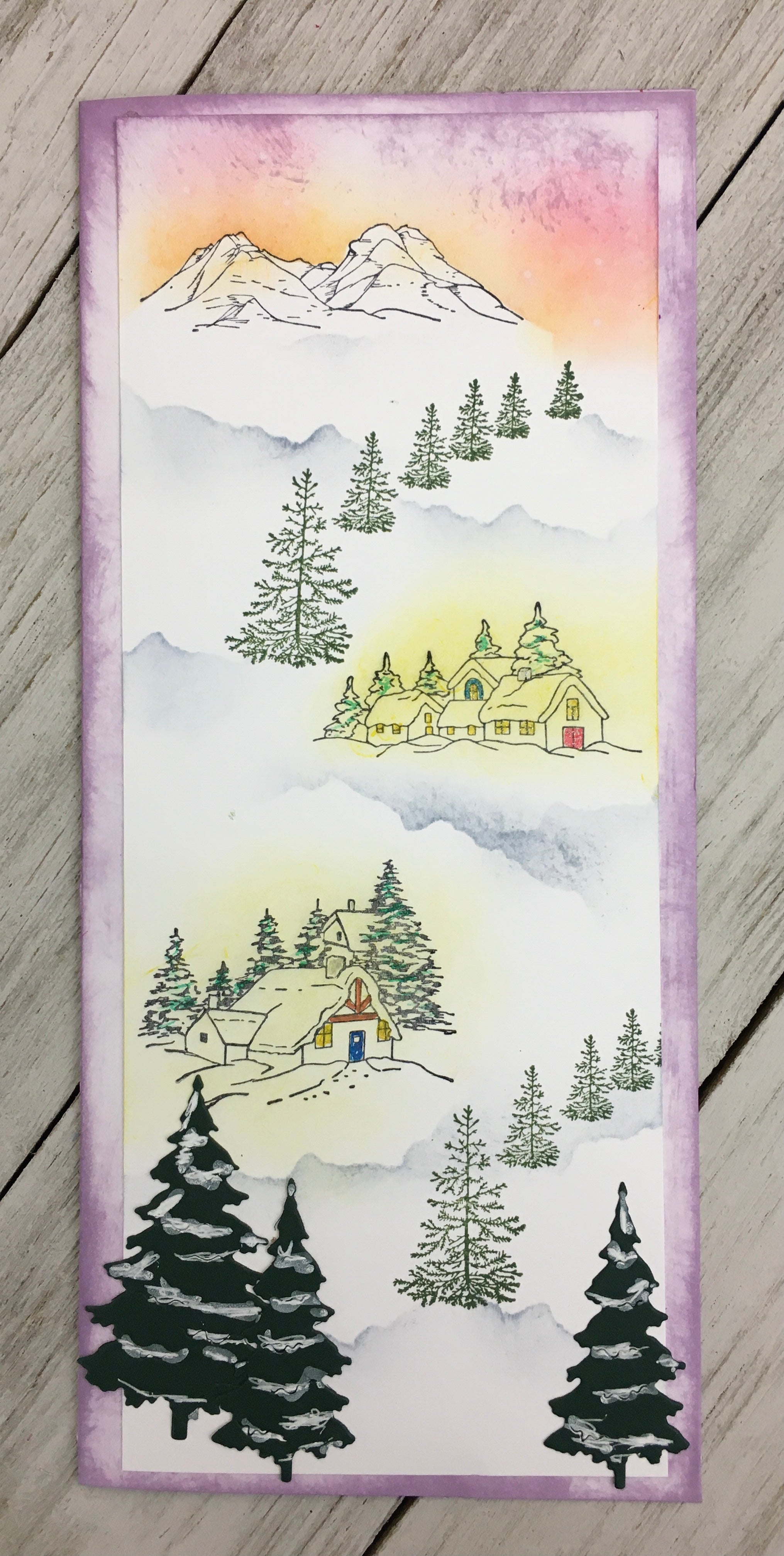Mountains Mini Rubber Cling Stamp