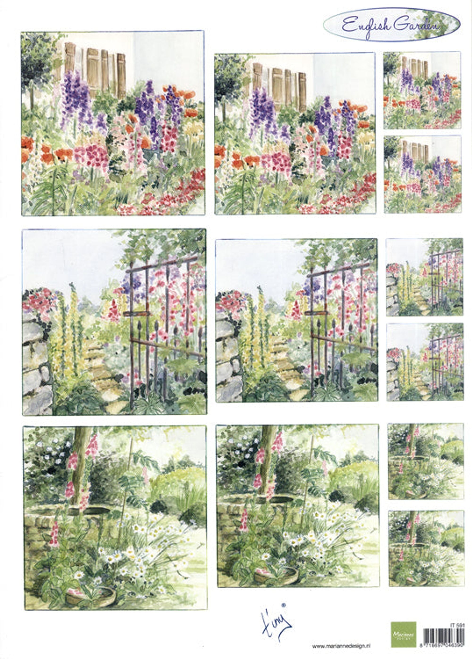 Marianne Design - Cutting Sheet - Tiny's English Garden - Foxgloves