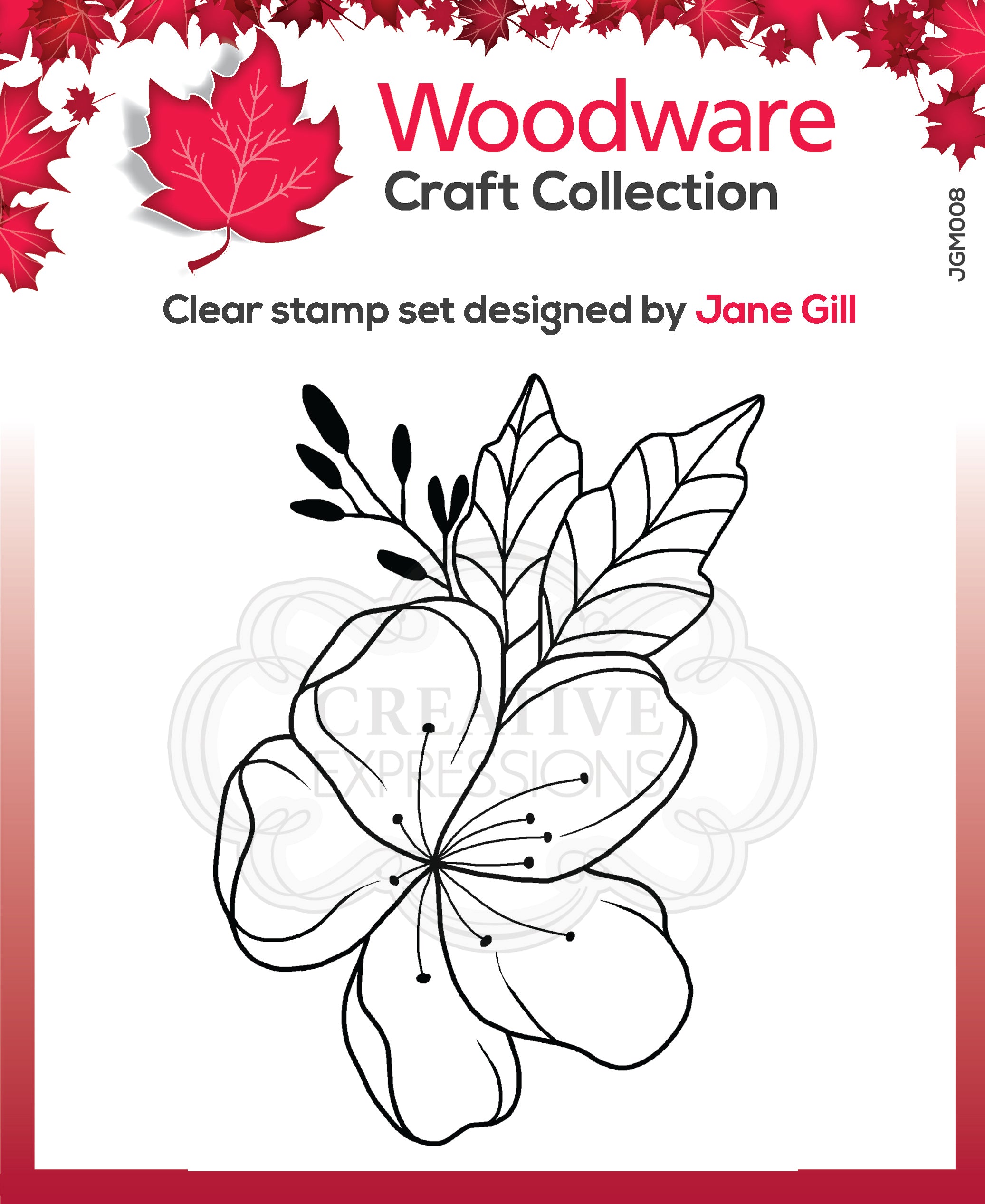 Woodware Clear Singles Mini Floral Wonder 3.8 in x 2.6 in Stamp
