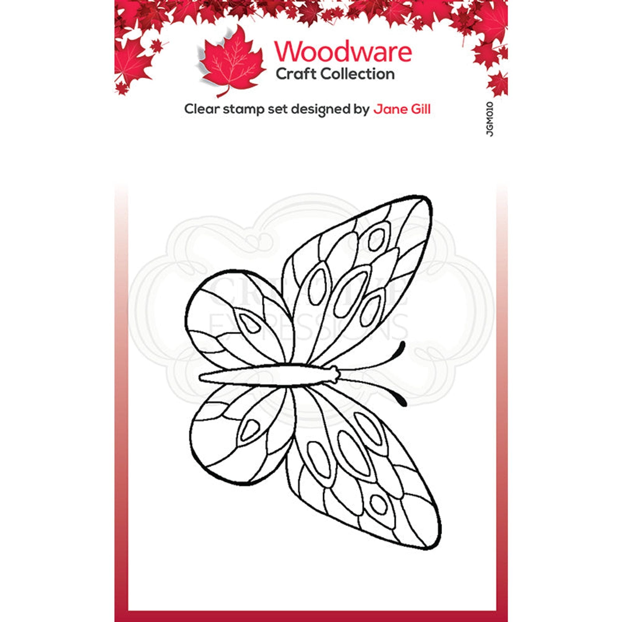 Woodware Clear Singles Mini Wings - Tortoiseshell  2.6 in x 1.7 in Stamp