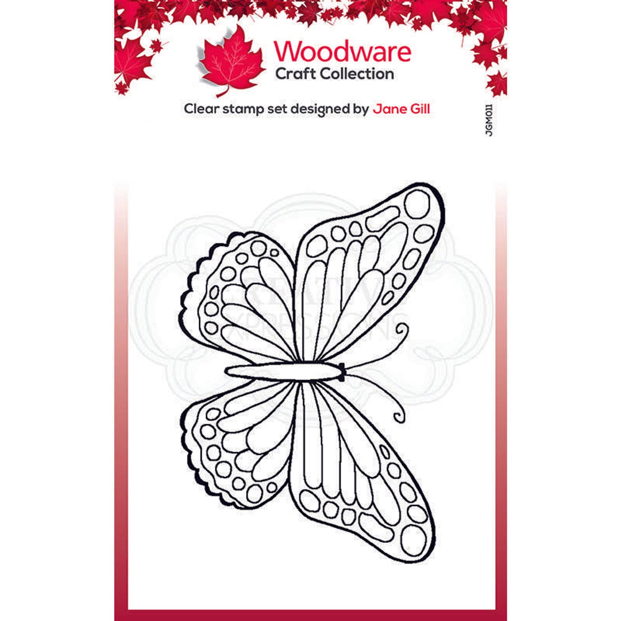 Woodware Clear Singles Mini Wings - Marsh Fritillary 2.6 in x 1.7 in Stamp