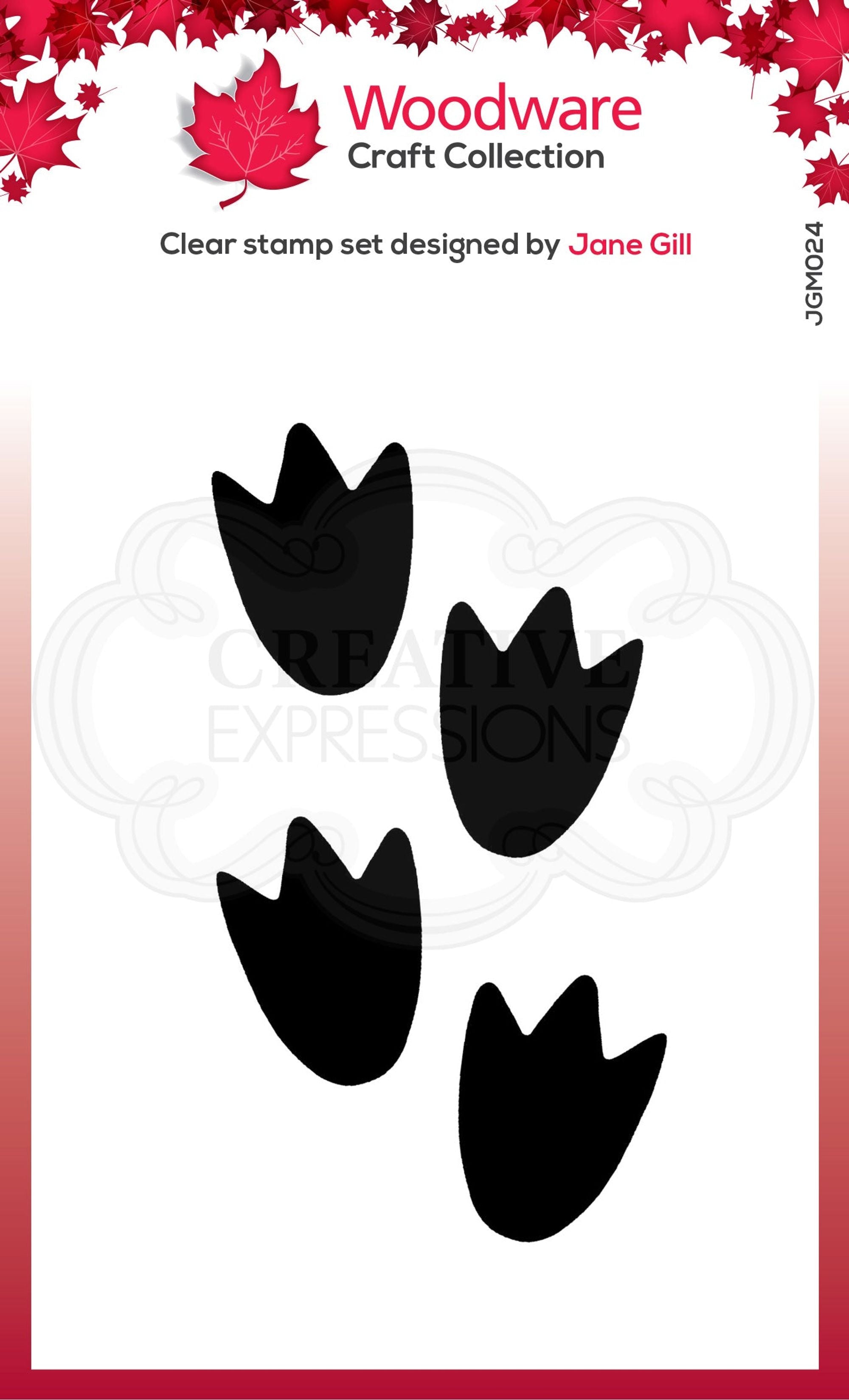 Woodware Clear Singles Festive Fuzzies - Mini Penguin Feet 2.6 in x 1.7 in Stamp