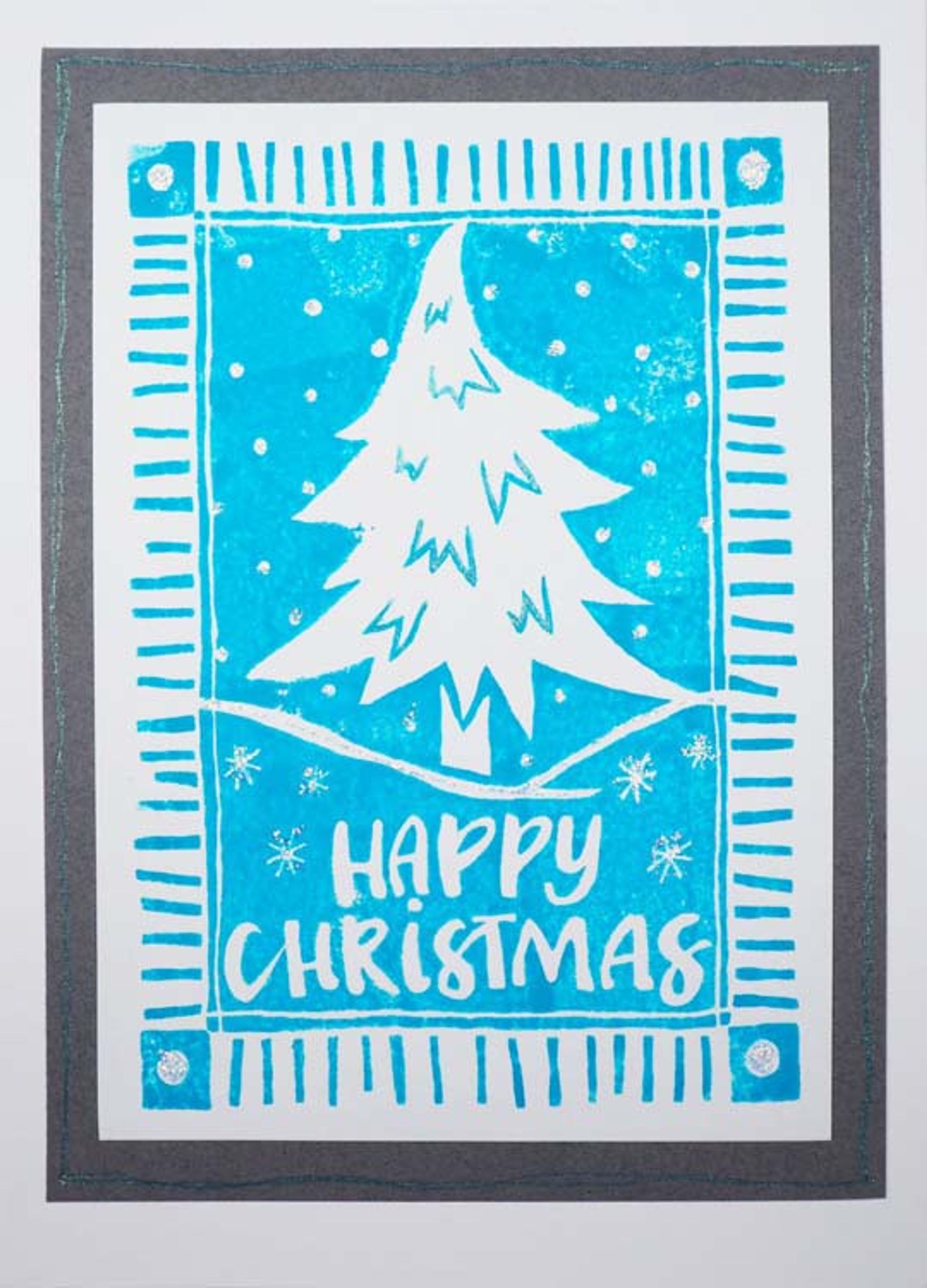 Woodware Clear Singles - Lino Cut Christmas Tree