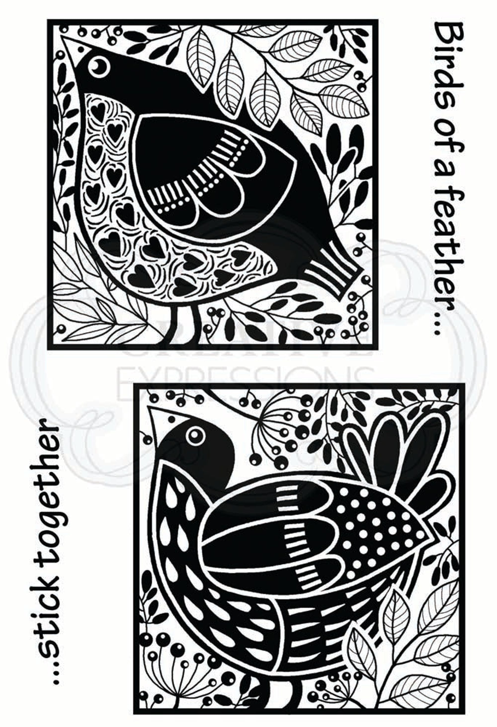 Woodware Clear Singles Bird Blocks 4 in x 6 in stamp