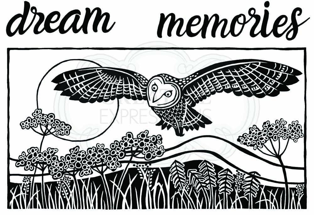 Woodware Clear Singles Lino Cut - Hunting Owl 4 in x 6 in Stamp