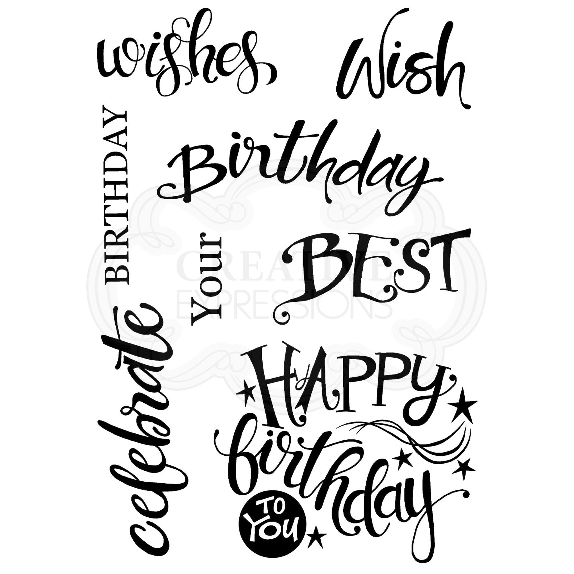 Woodware Clear Singles A Birthday Moment 4 in x 6 in Stamp