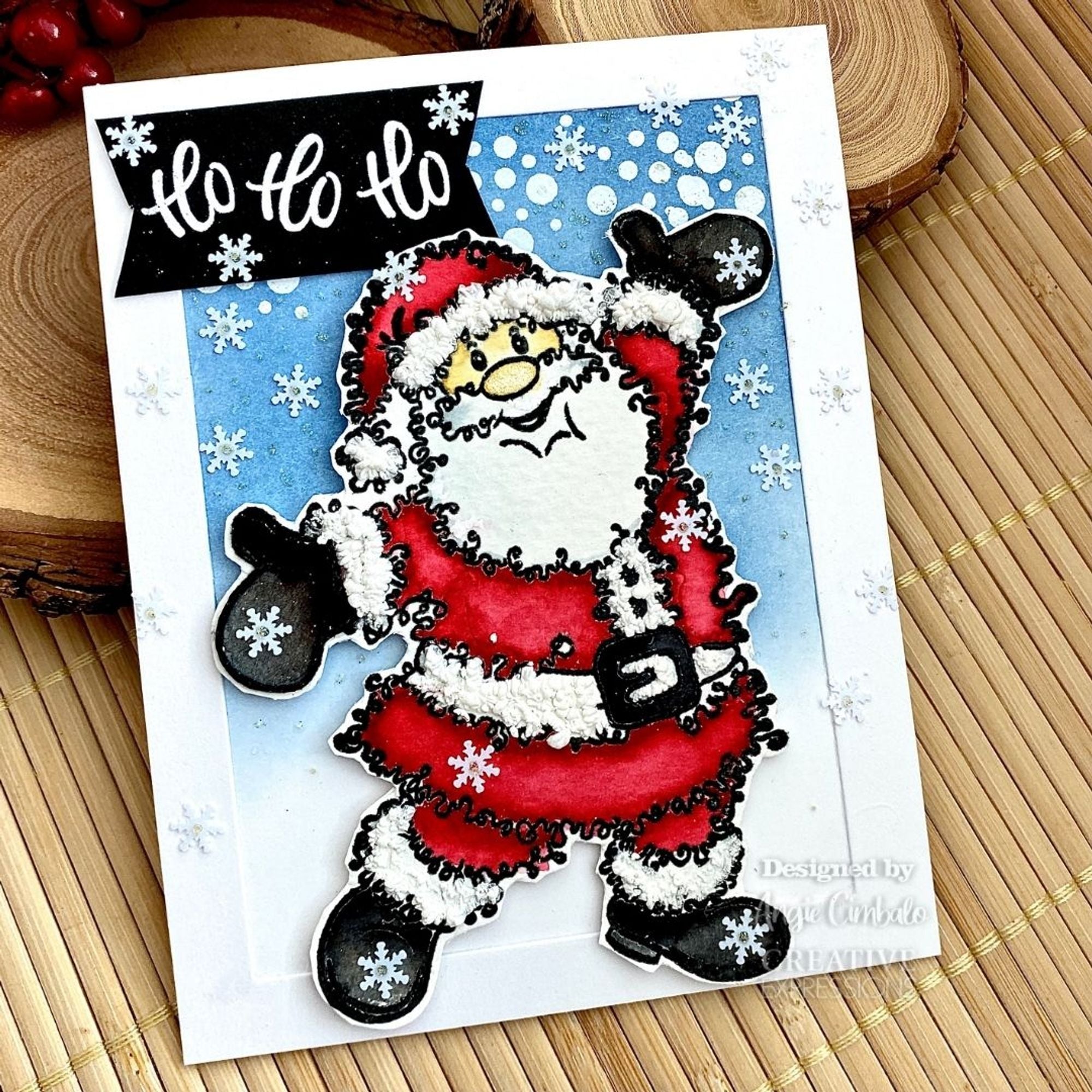 Woodware Clear Singles Festive Fuzzies - Santa 4 in x 6 in Stamp