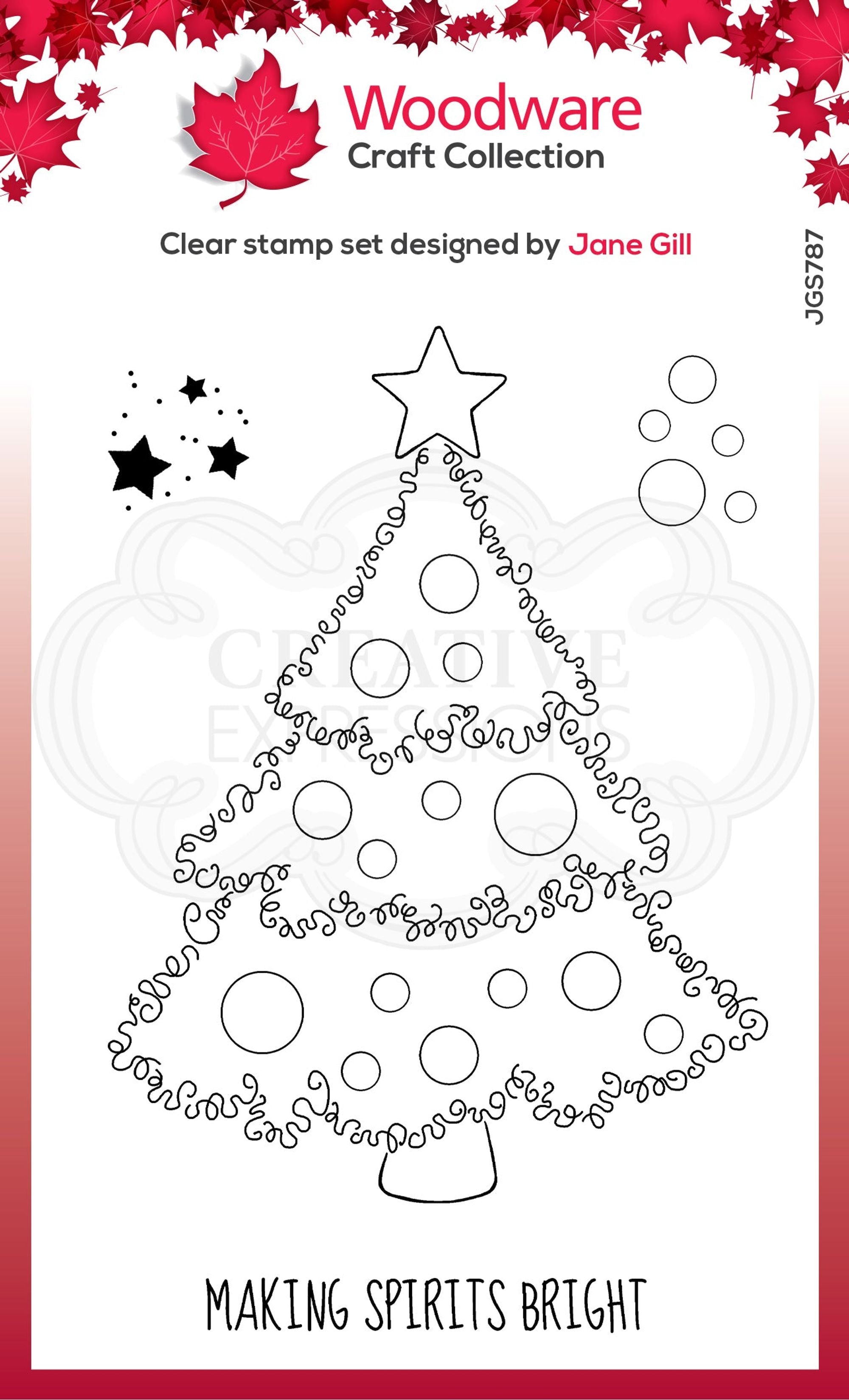 Woodware Clear Singles Festive Fuzzies - Christmas Tree 4 in x 6 in Stamp