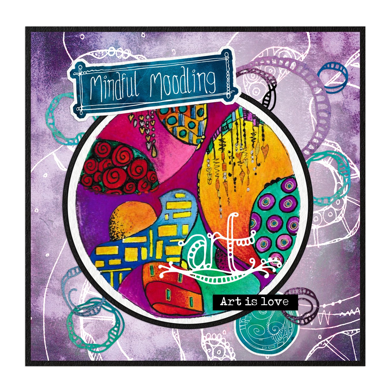 JL Clear Stamp Big Circle Mindful Moodling 150x150mm nr.45