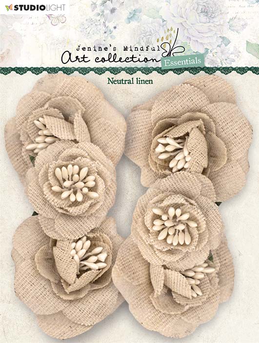 JMA Linen Flowers Neutral Linen Essentials 90x120x6mm 6 PC nr.05