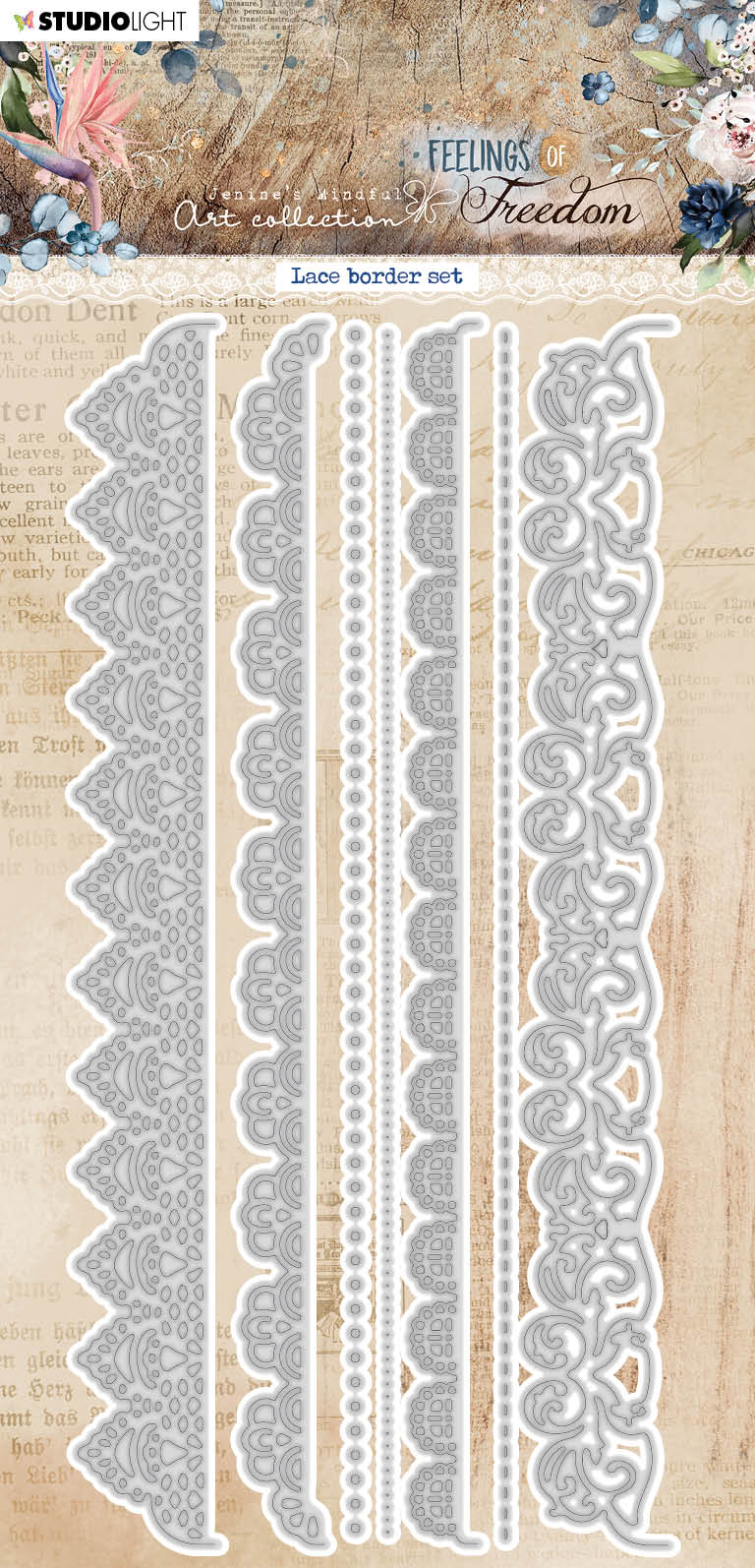 JMA Cutting Die Lace Border Set Feelings Of Freedom 103x210x1mm 7 PC nr.515