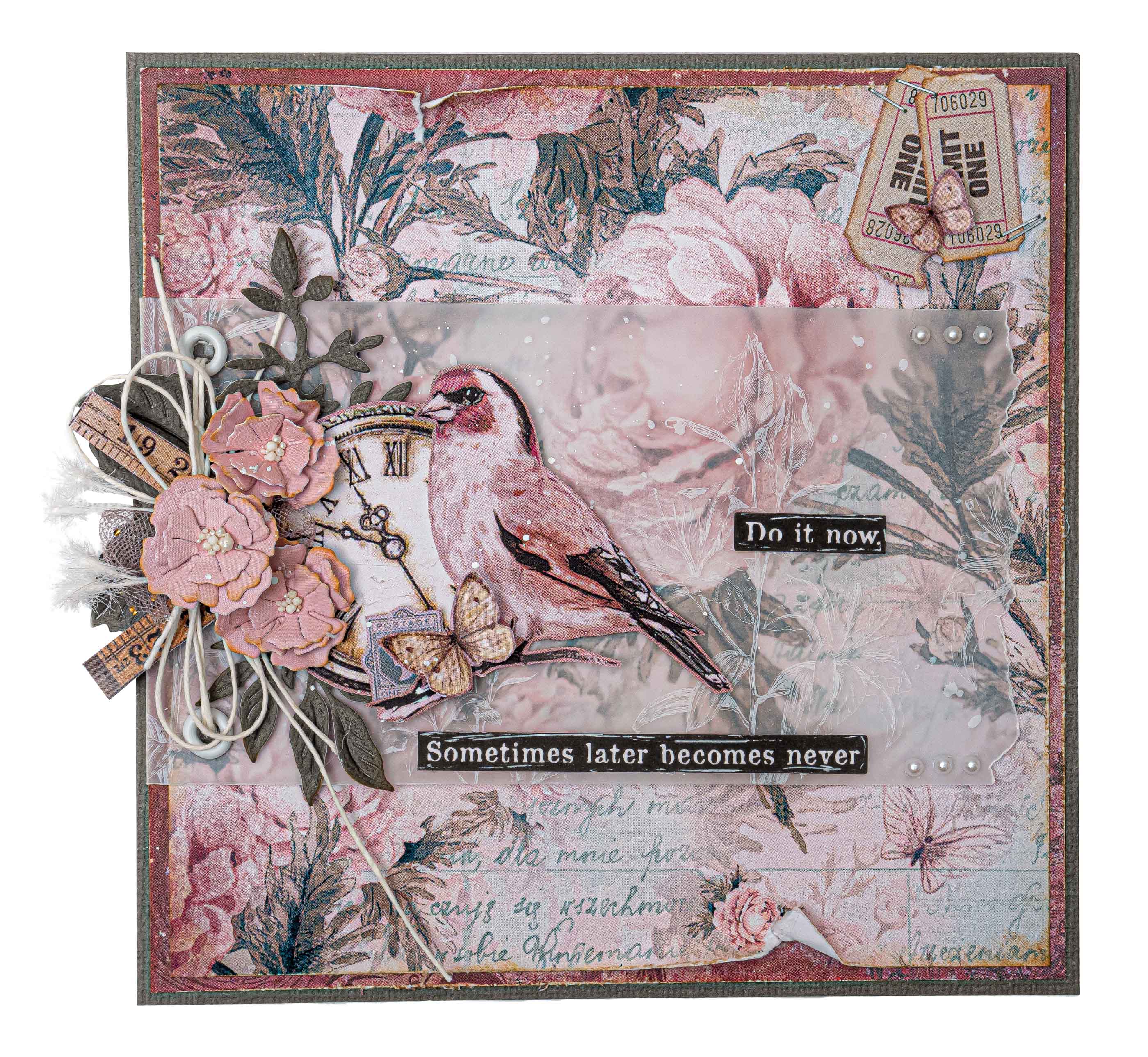 JMA Vellum Sheets Flowers, Script & Baroque Inner Peace 203x203x2mm 6 SH nr.02